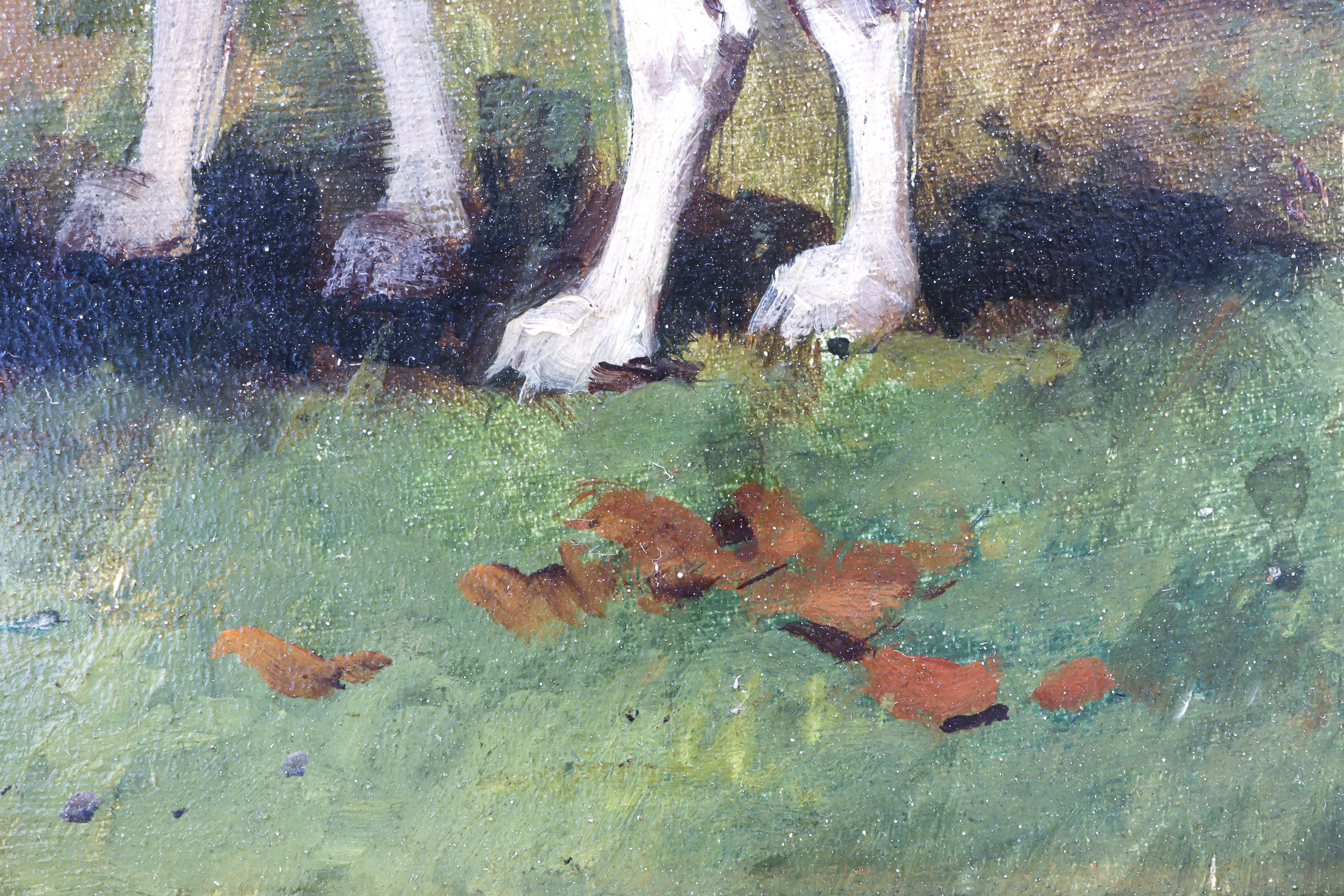 Geroges-frédéric Rotig French, Two Hunting Dogs, Early 20th Century, Oil on Wood 6