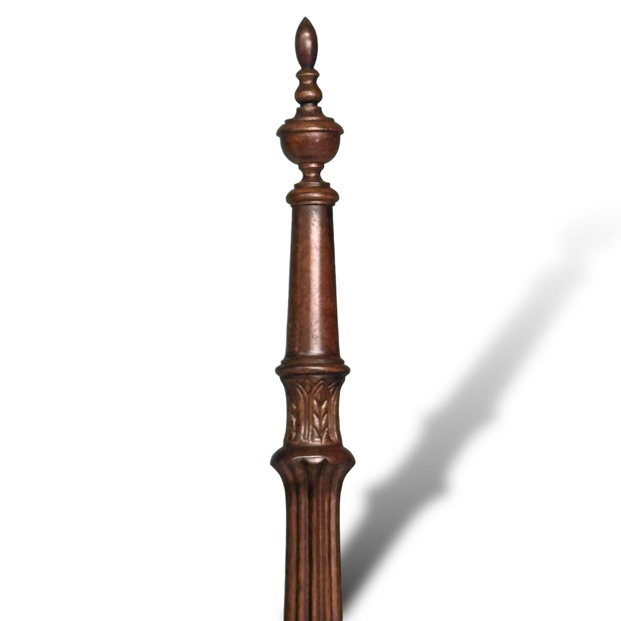 Gerogian, Four Poster Bed, Queen or Full, Carved Mahogany, United States, 1930s 1