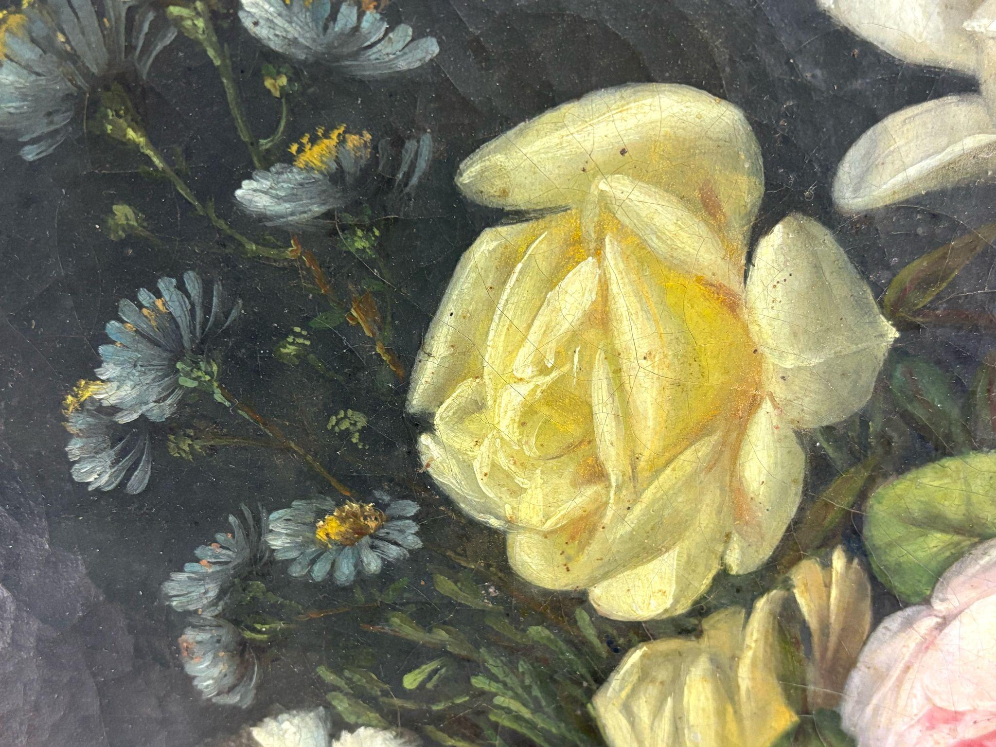 Gran Jarrón con Flores - óleo lienzo - Siglo XIX For Sale 2