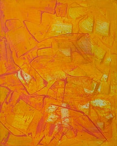 "Burnt Orange Seams" Gerome Kamrowski, Color Field, Abstract Expressionism