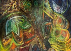 "Yellow Light" Gerome Kamrowski, Saturated Color 1947 Abstract Surrealist Work
