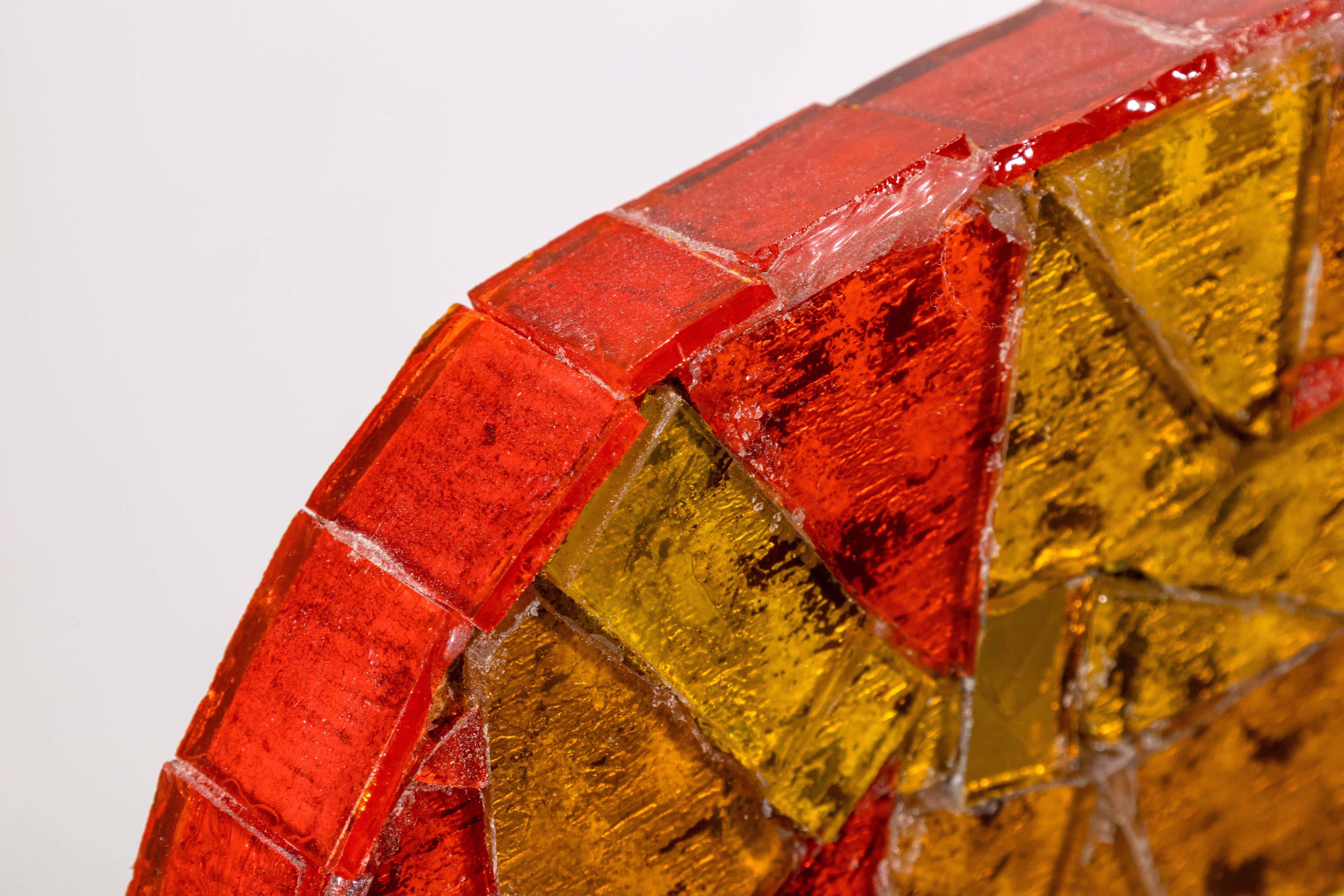 Art Glass Gerome Kamrowski Untitled (Mosaic Study) Signed Contemporary Mosaic on Wood For Sale