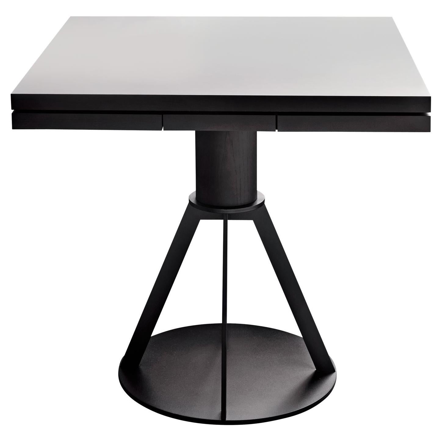 Geronimo Large Extendible Grey Fenix Top Table with Black Ash by Paolo Cappello For Sale