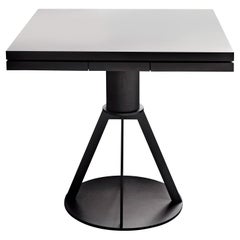 Geronimo Large Extendible Grey Fenix Top Table with Black Ash by Paolo Cappello