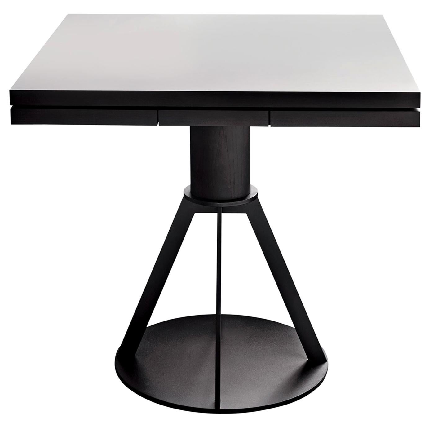 Geronimo Small Extendible Grey Fenix Top Table with Black Ash by Paolo Cappello For Sale