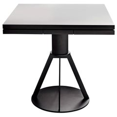 Geronimo Small Extendible Grey Fenix Top Table with Black Ash by Paolo Cappello
