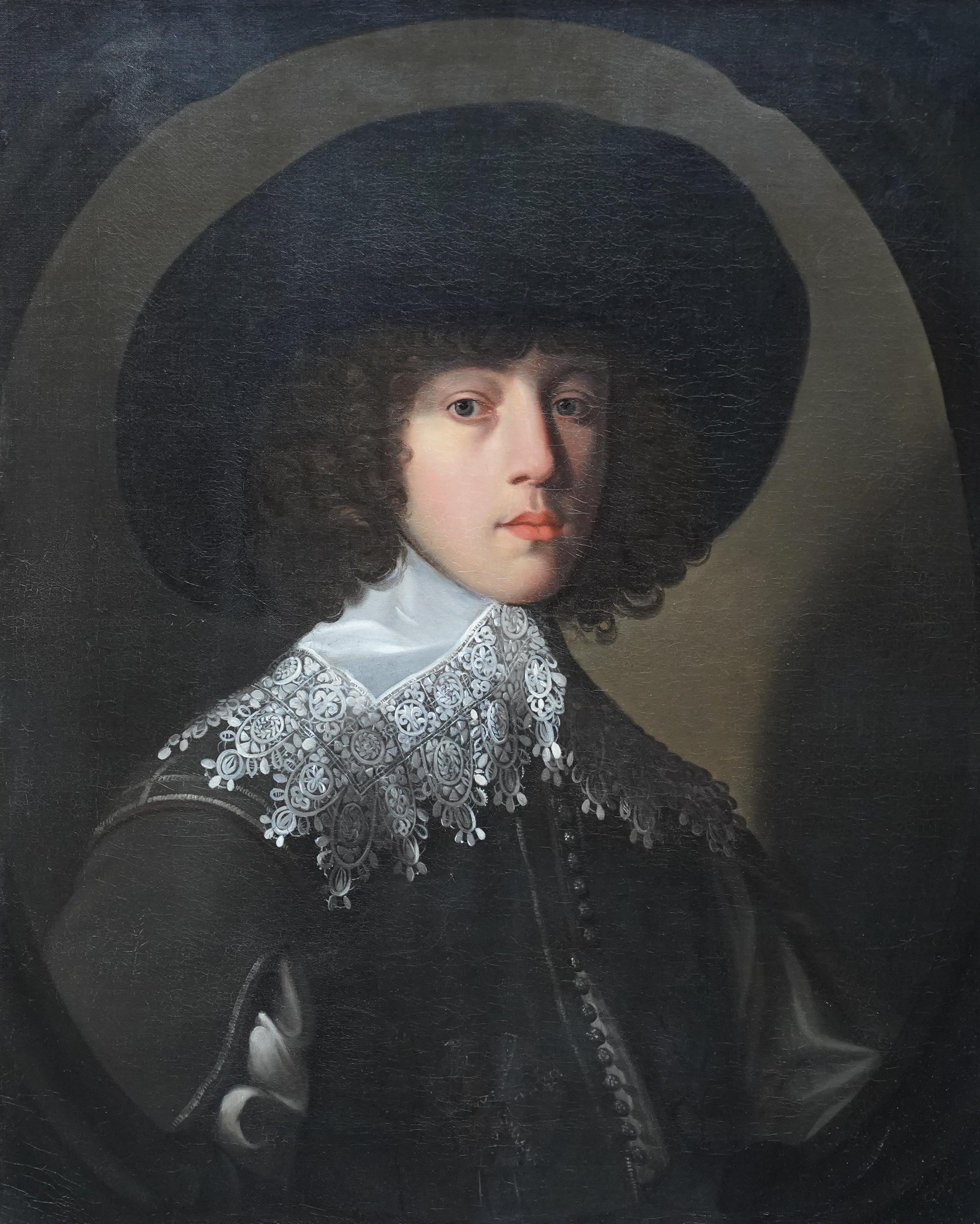 Portrait of a Young Gentleman - Dutch Old Master 17thC art portrait oil painting - Painting by Gerrard van Honthorst