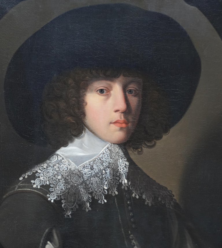 Tableau Huile Portrait Marchand Hollandais XVIIe Siècle (1625) - Original, Cadre, Certificat D'authenticité