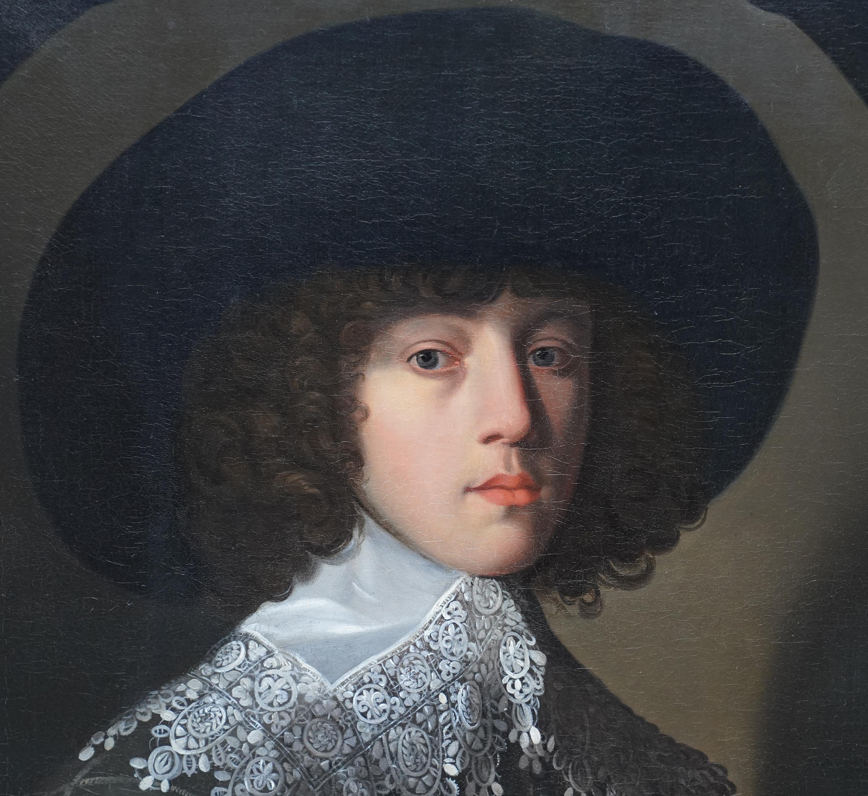 Portrait of a Young Gentleman - Dutch Old Master 17thC art portrait oil painting For Sale 1