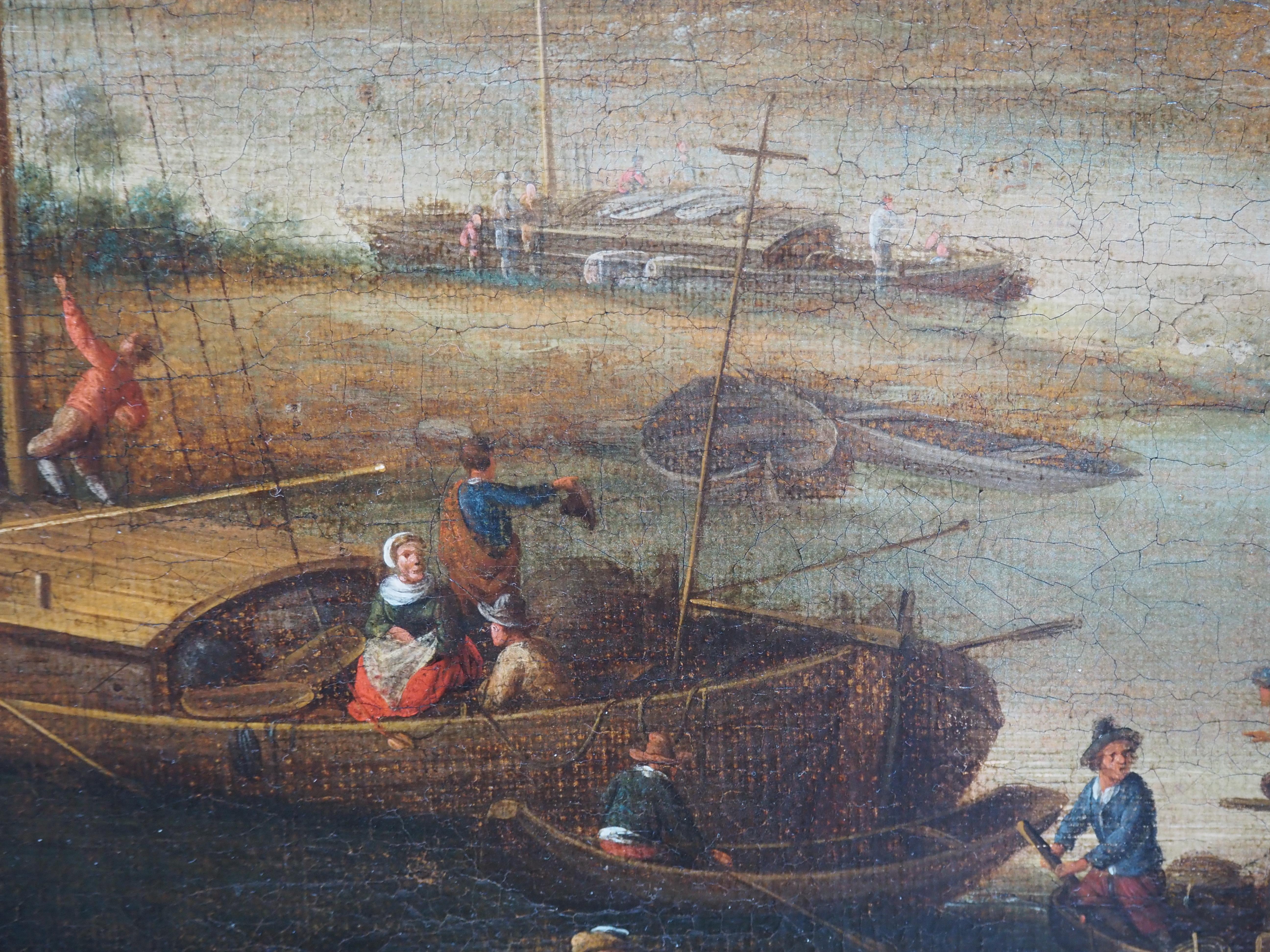 Reich verzierte Flusslandschaft, spätes 17. Jahrhundert, niederländisches goldenes Zeitalter im Angebot 6