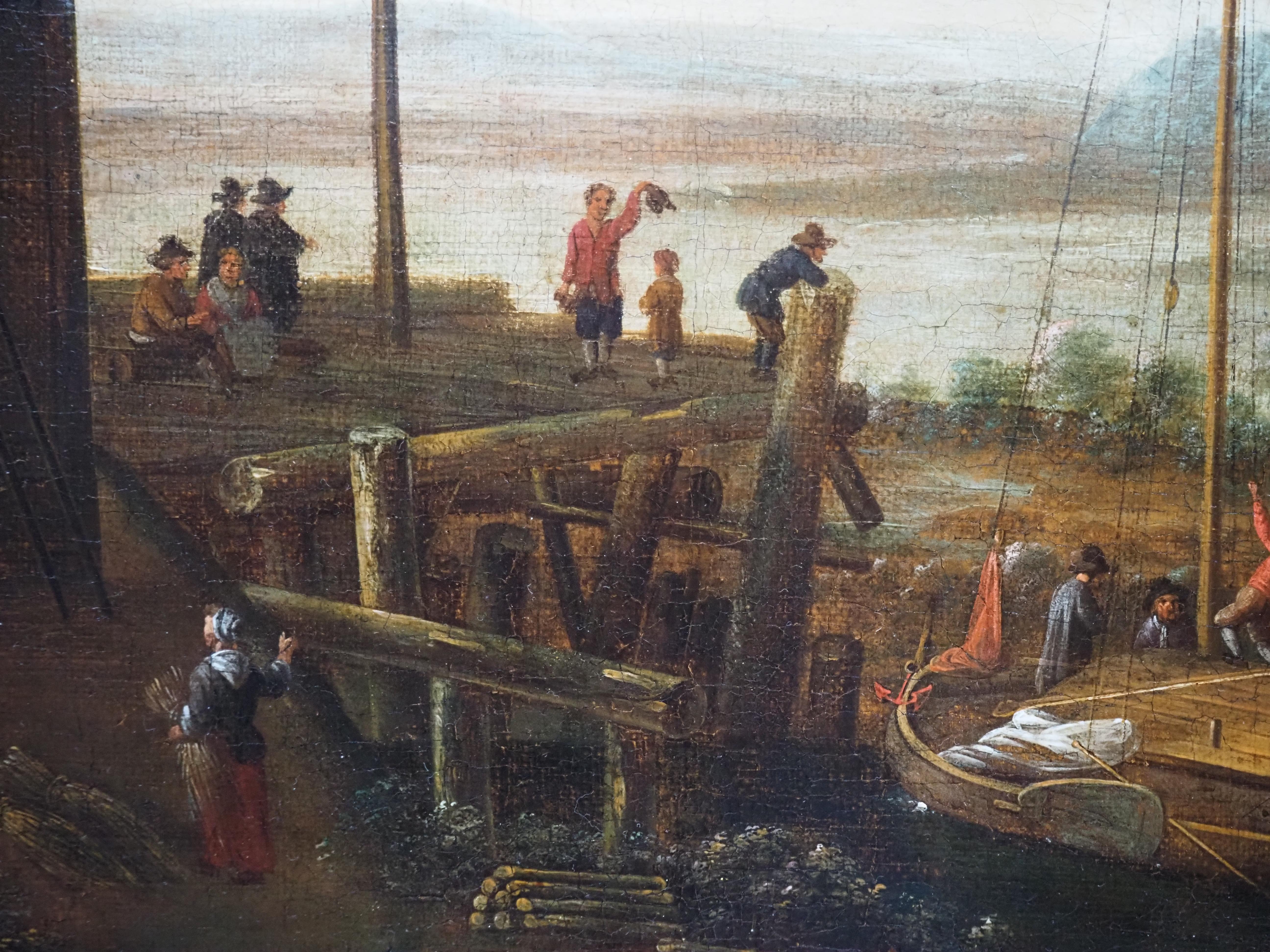 Reich verzierte Flusslandschaft, spätes 17. Jahrhundert, niederländisches goldenes Zeitalter im Angebot 7