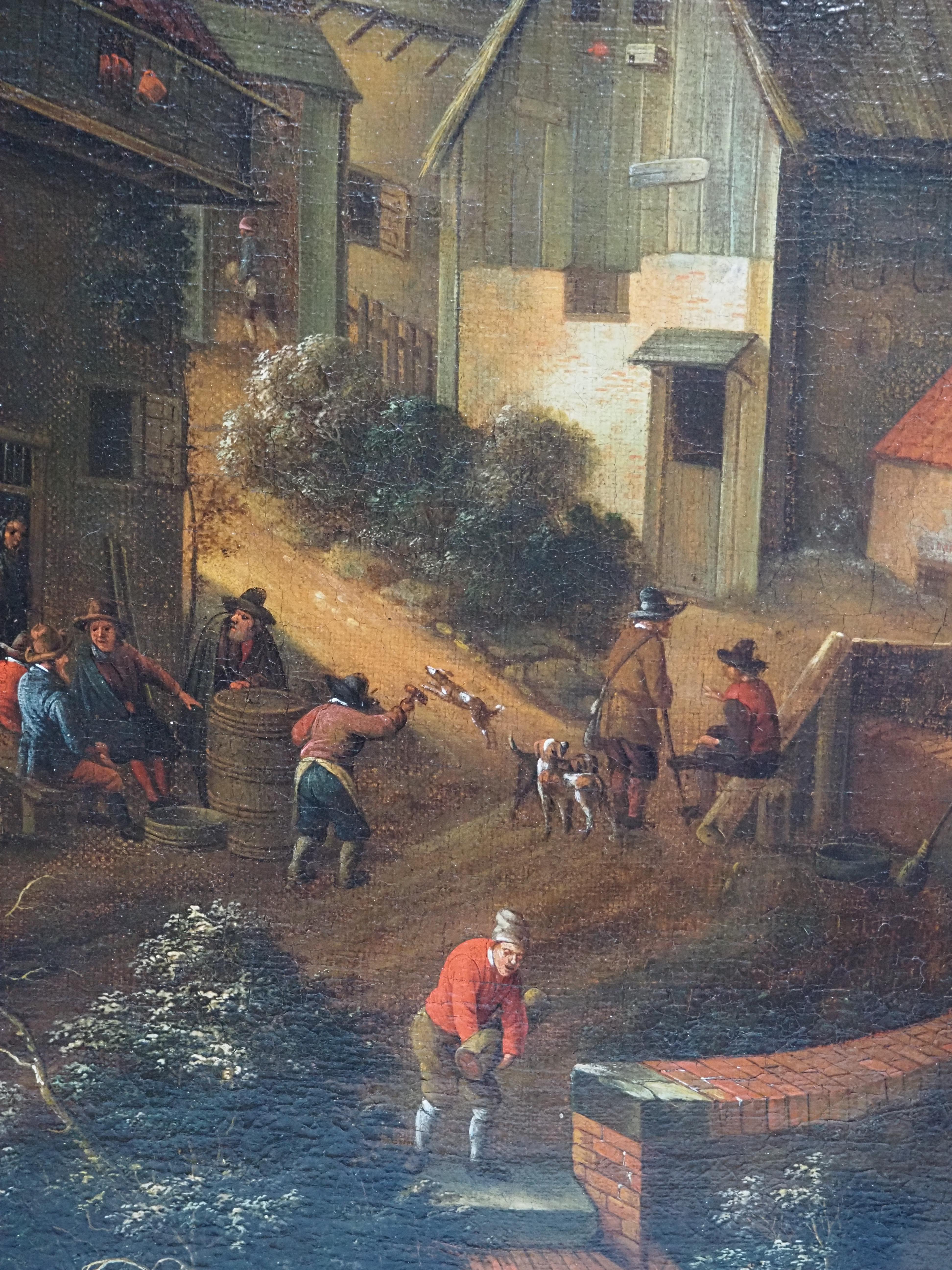 Reich verzierte Flusslandschaft, spätes 17. Jahrhundert, niederländisches goldenes Zeitalter – Painting von Gerrit Maes (XVII)