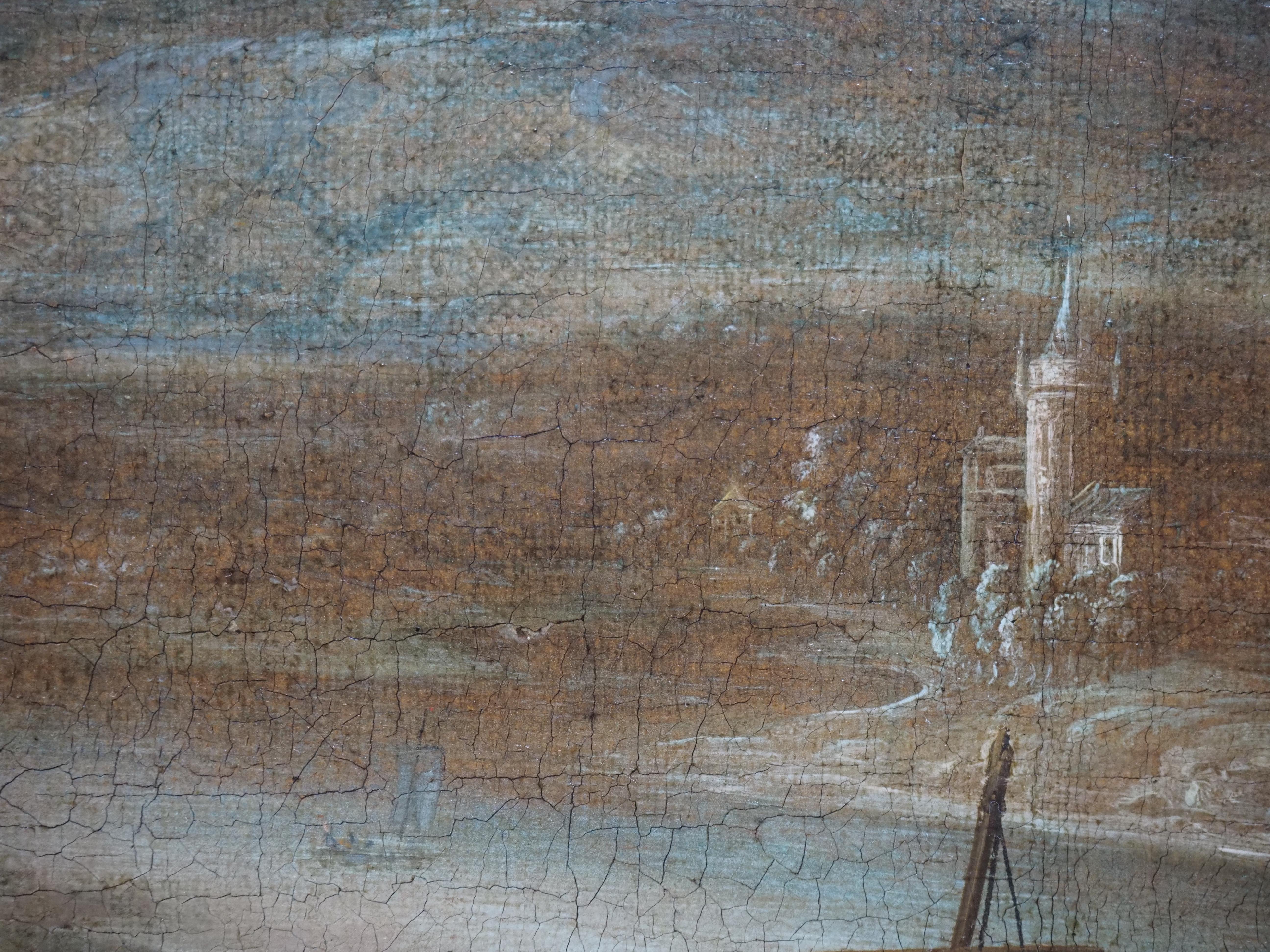 Reich verzierte Flusslandschaft, spätes 17. Jahrhundert, niederländisches goldenes Zeitalter im Angebot 4