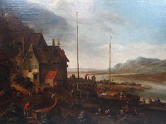 Paisaje fluvial ricamente adornado, finales del siglo XVII, edad de oro holandesa