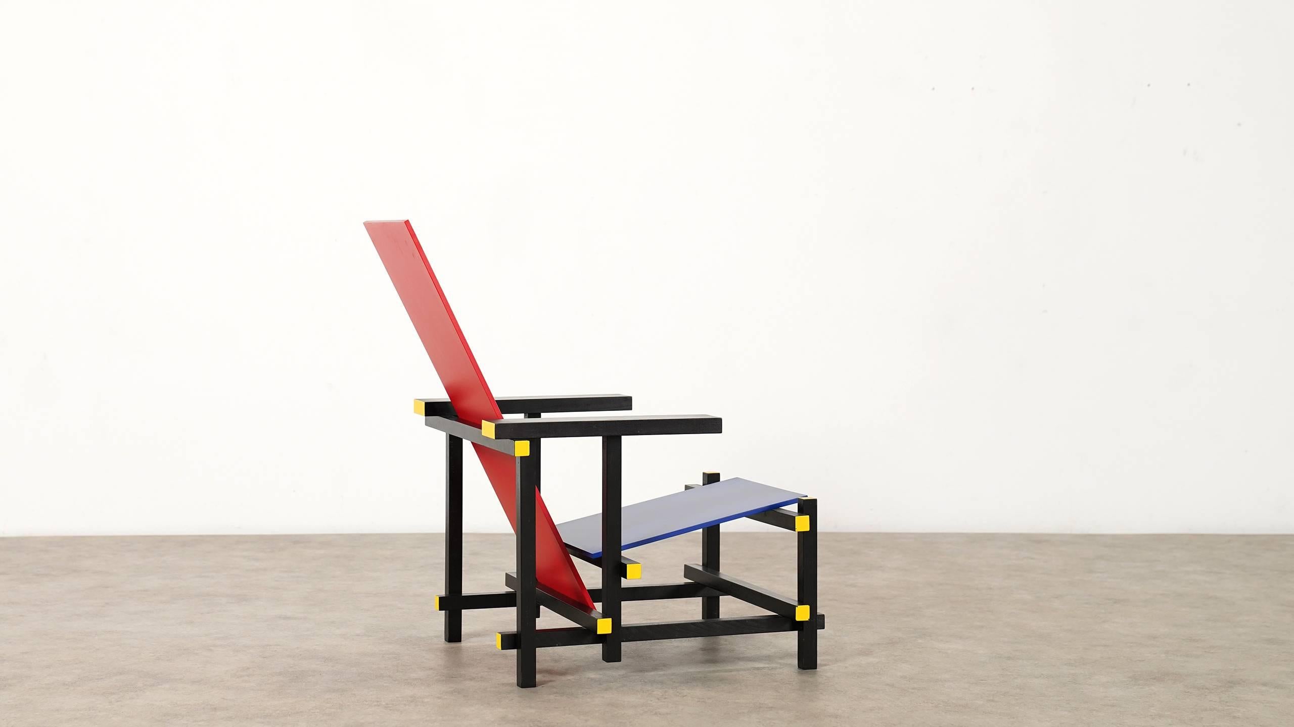 Gerrit Rietveld, Red Blue Chair, True-to-Scale Replica, 1970 4