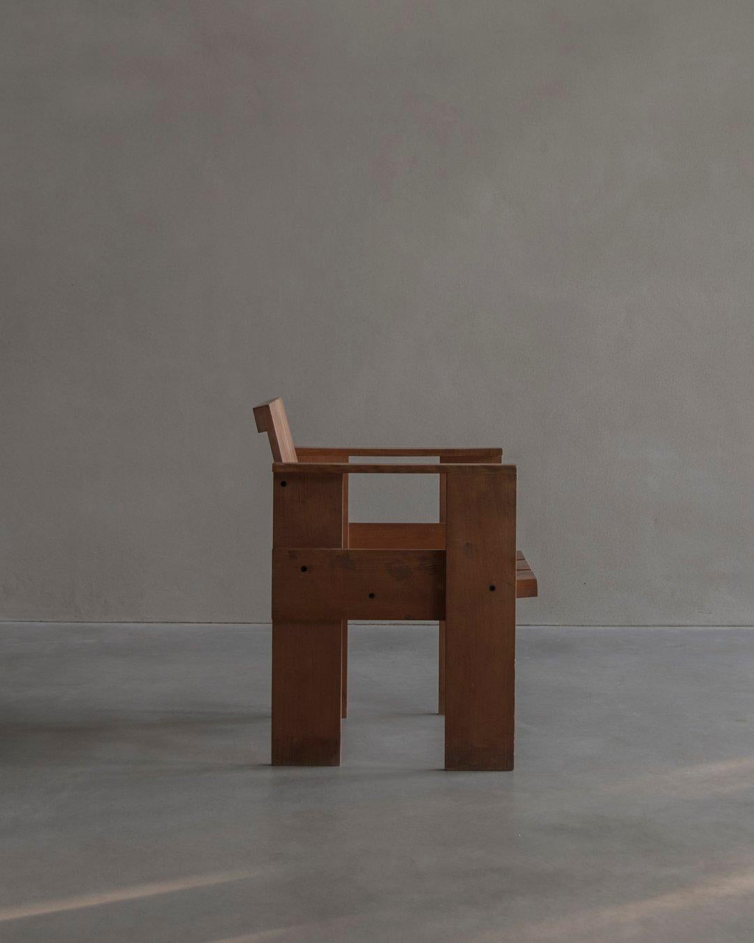 Wood Gerrit Rietveld, Crate Chair, Circa 1970s, Produced by Cassina For Sale