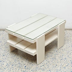 Gerrit Rietveld Crate Table, Lacquered Wood & Glass, Mid-Century 1950