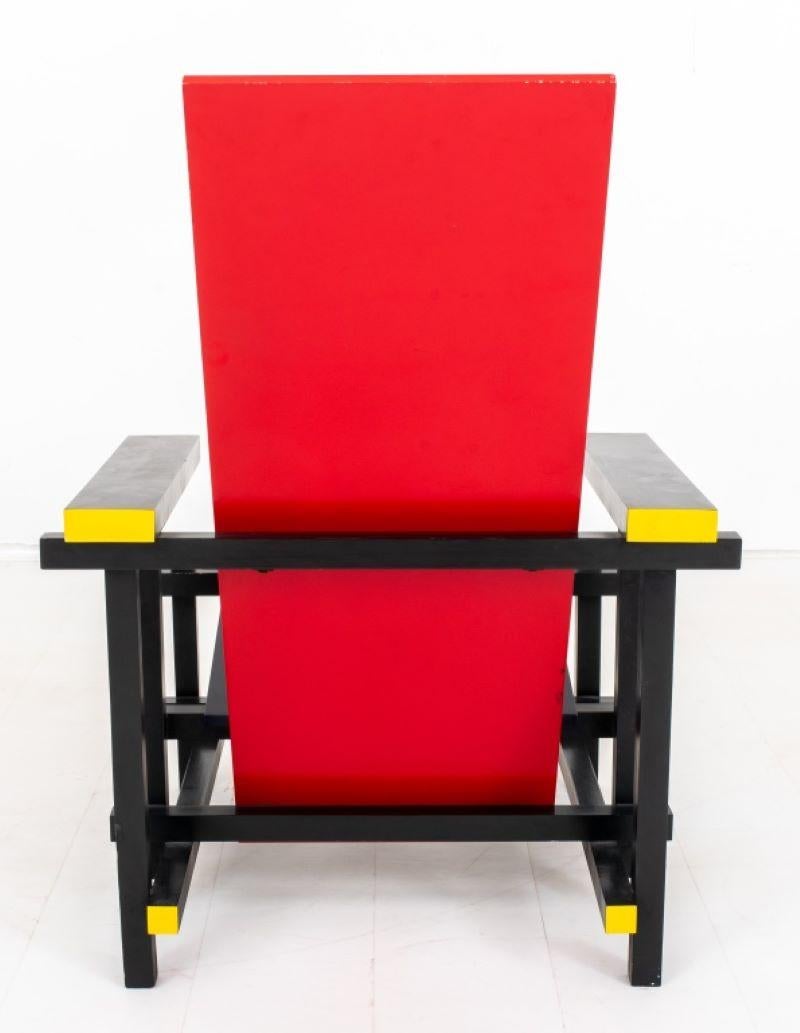 20th Century Gerrit Rietveld De Stijl Red Blue Chair For Sale