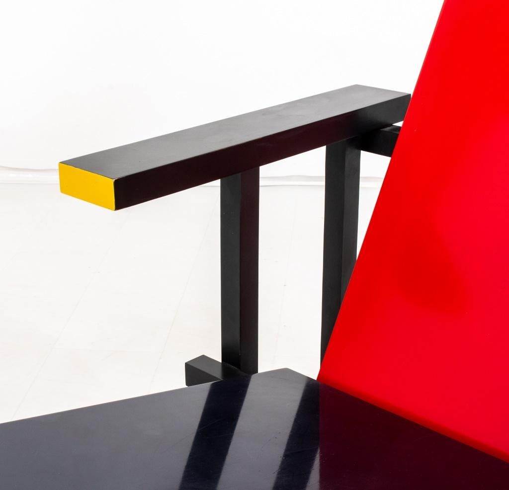 Wood Gerrit Rietveld De Stijl Red Blue Chair For Sale