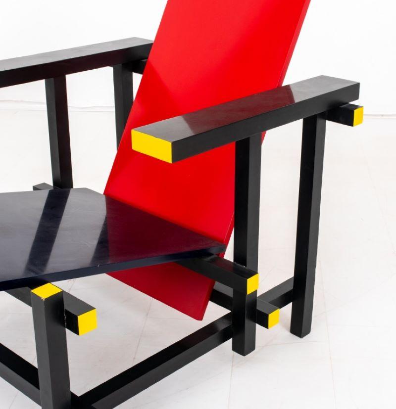 Gerrit Rietveld De Stijl Red Blue Chair For Sale 2