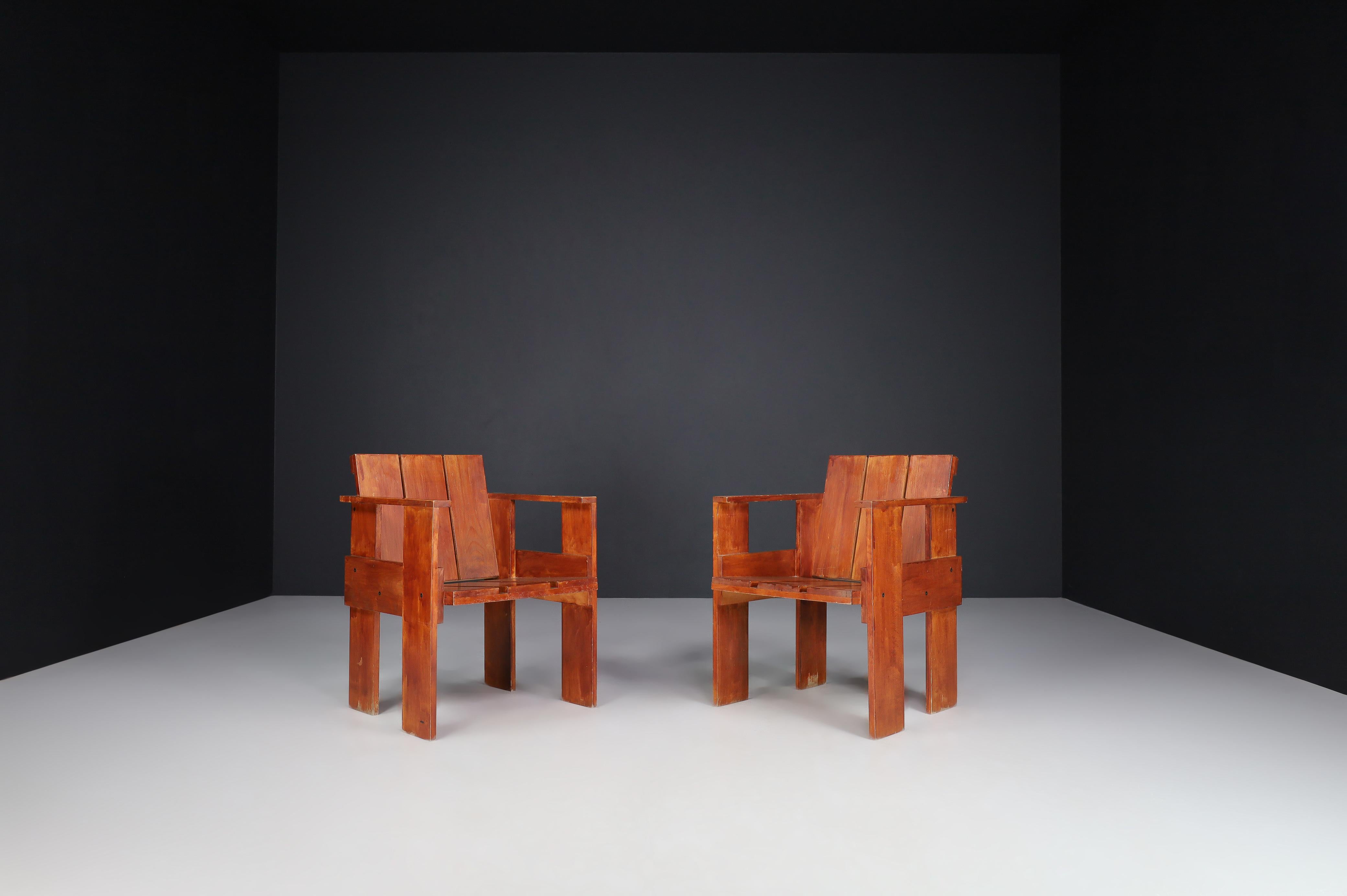 Gerrit Rietveld pour Cassina Crate Chairs, Italie 1970 en vente 4