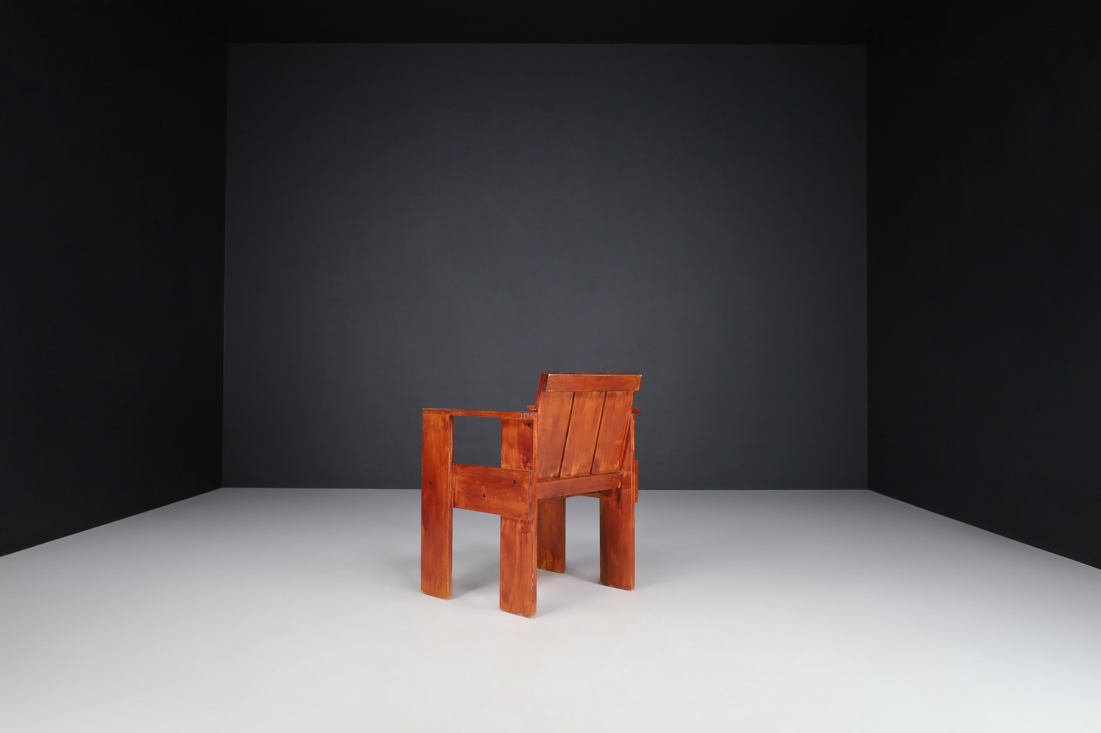 Gerrit Rietveld for Cassina Crate Chairs, Italy, 1970s For Sale 2