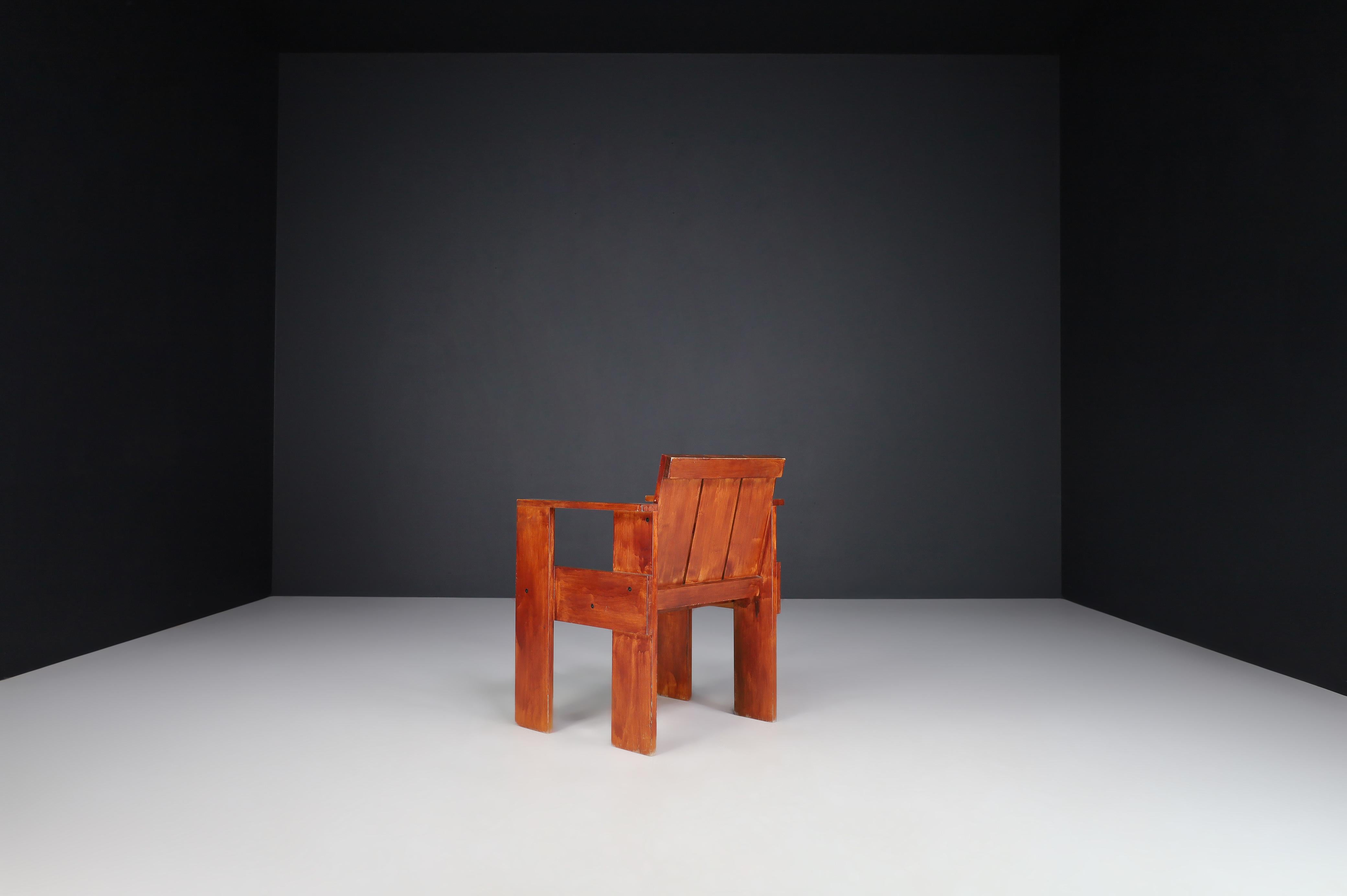 Gerrit Rietveld pour Cassina Crate Chairs, Italie 1970 en vente 2