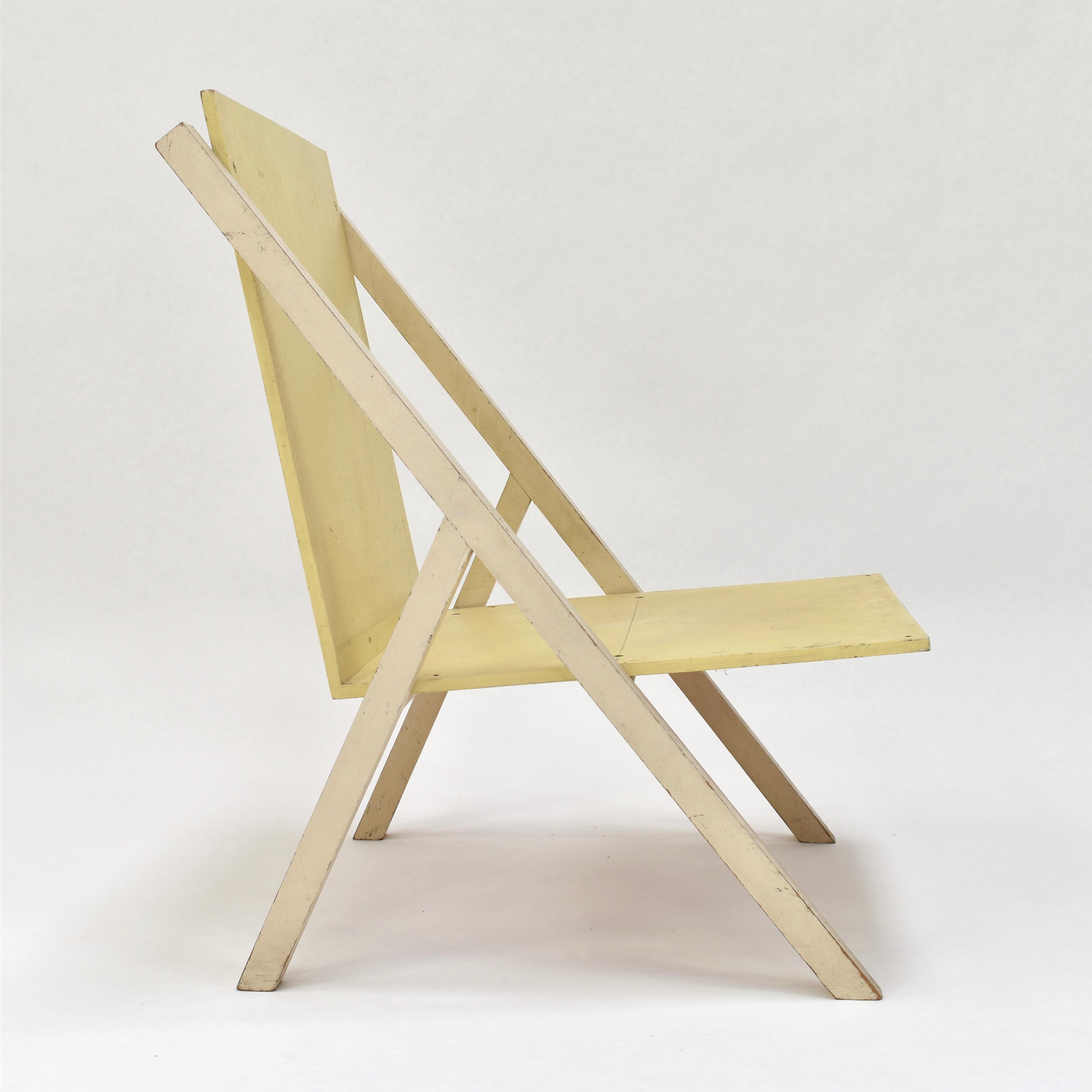 Mid-Century Modern Gerrit Rietveld Jr. Prototype Salon Chair, Netherlands, 1955 For Sale