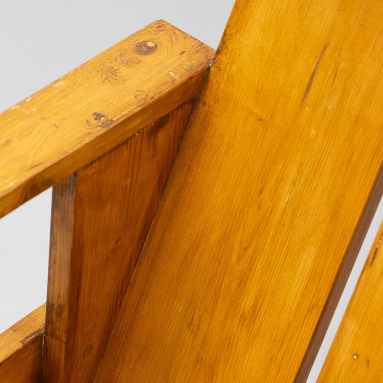 Gerrit Rietveld Mid-Century Modern Wood Crate Chair, circa 1950 7