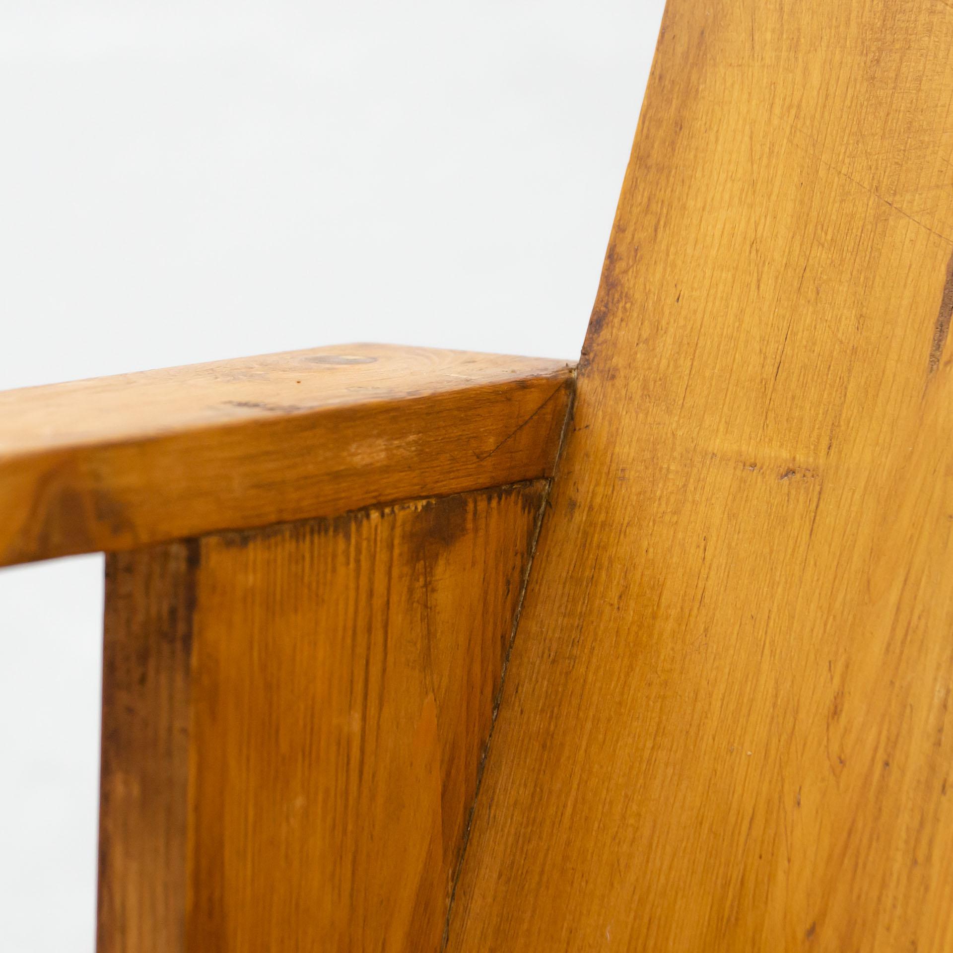 Gerrit Rietveld fauteuil cravate en bois moderne du milieu du siècle dernier, vers 1950 12