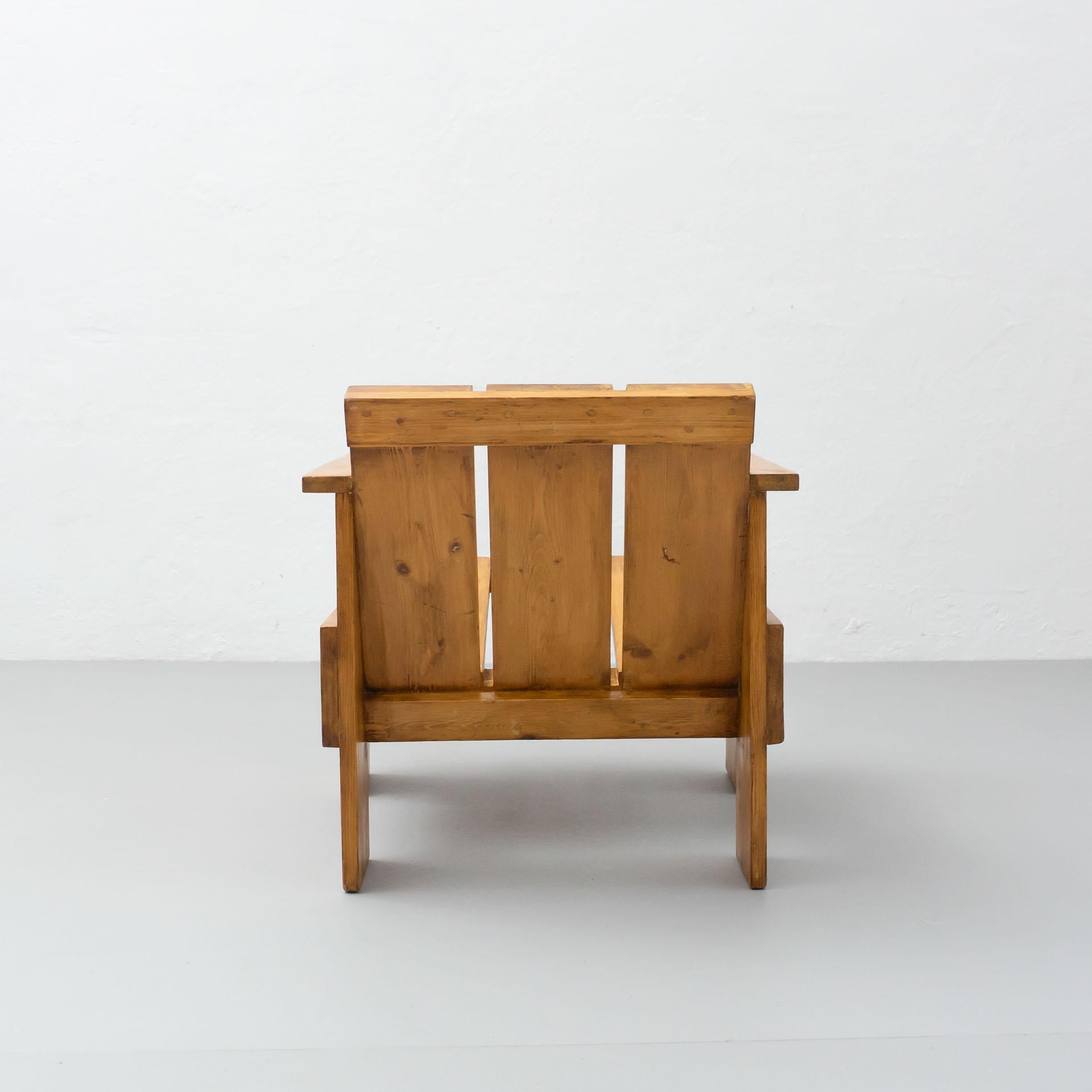 Gerrit Rietveld fauteuil cravate en bois moderne du milieu du siècle dernier, vers 1950 2