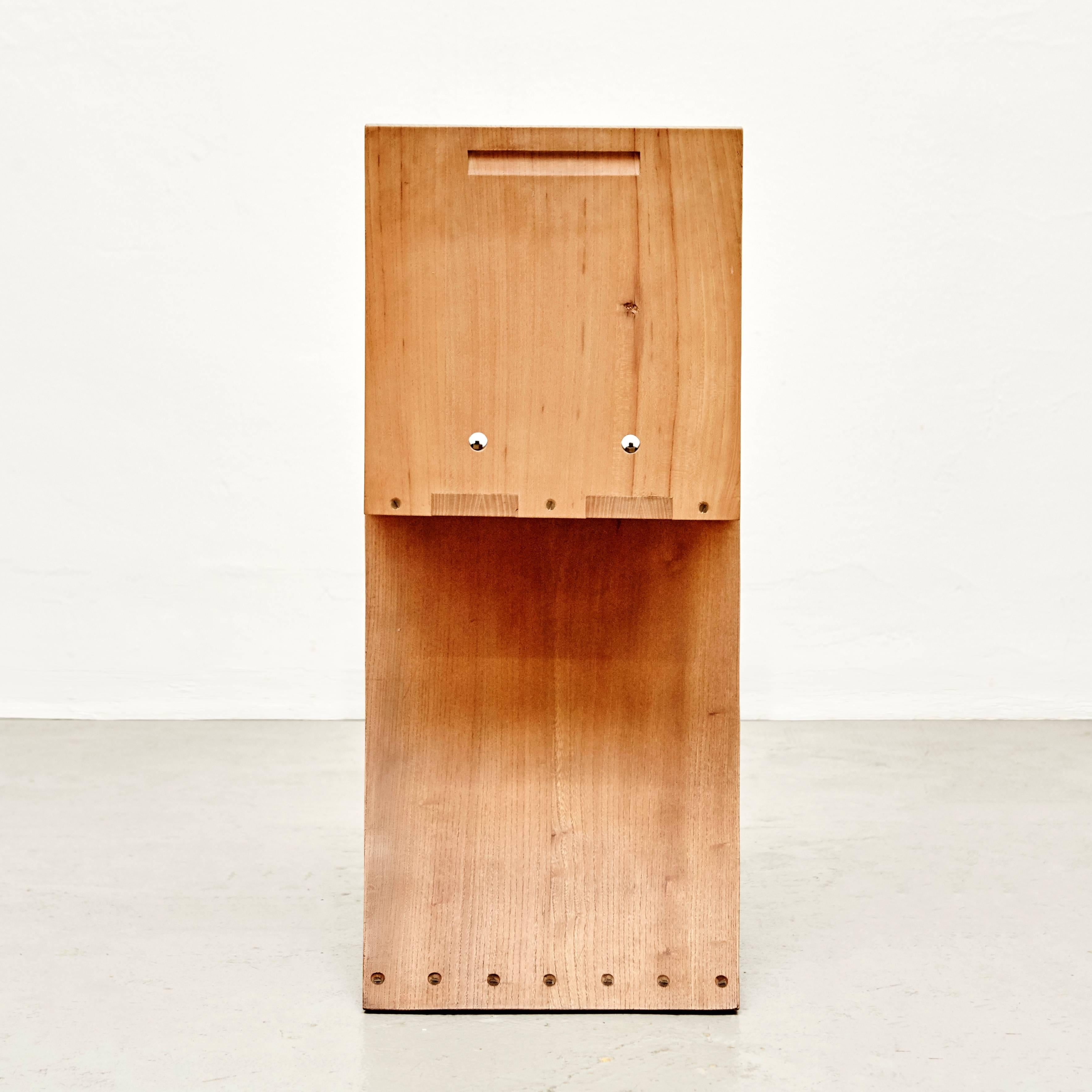 Gerrit Rietveld Zick-Zack-Stuhl aus Holz:: Mitte des Jahrhunderts:: für Metz und Co:: 1968 (Niederländisch)