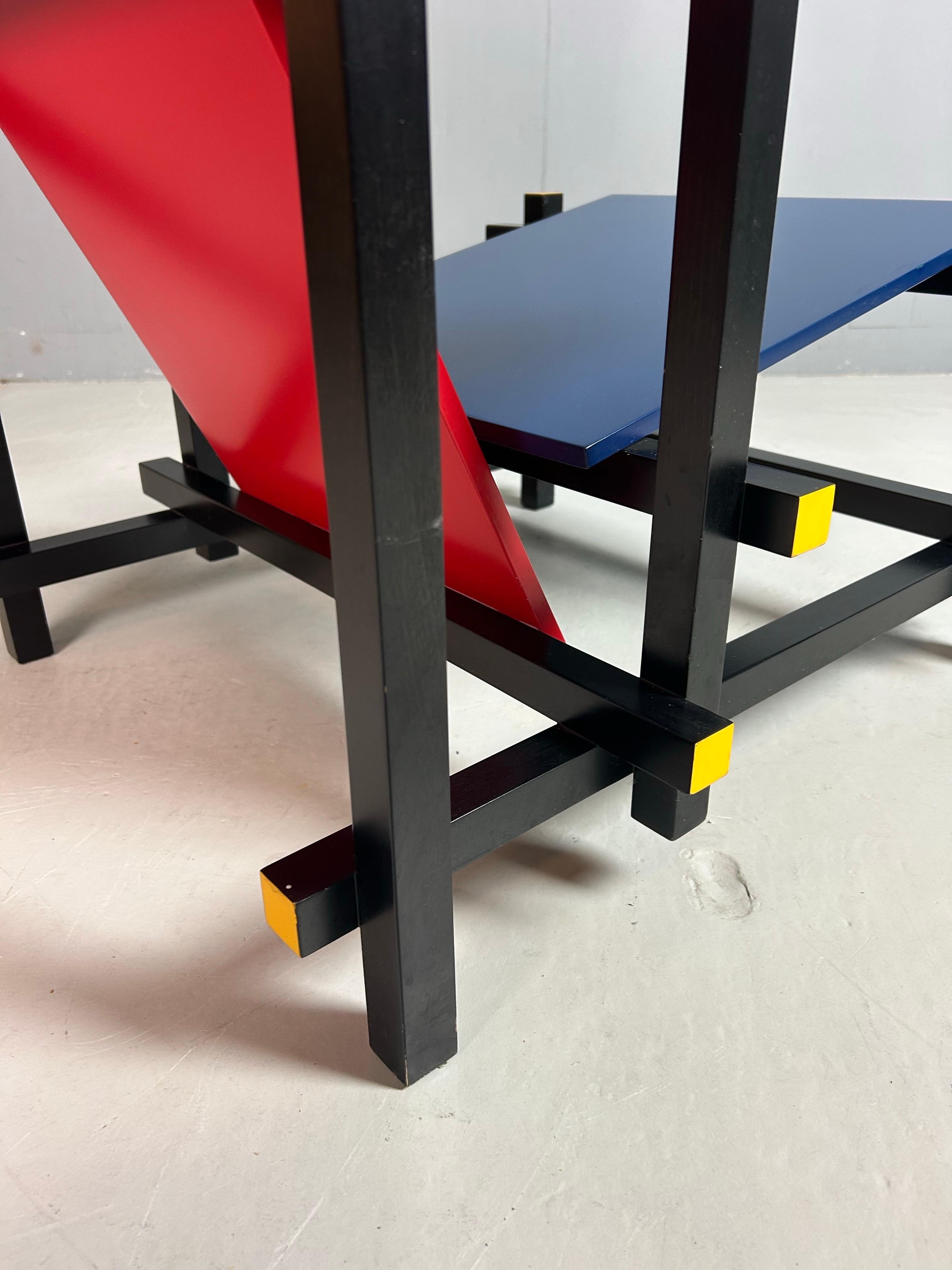 Gerrit Rietveld Red and Blue Chair by Cassina For Sale 7