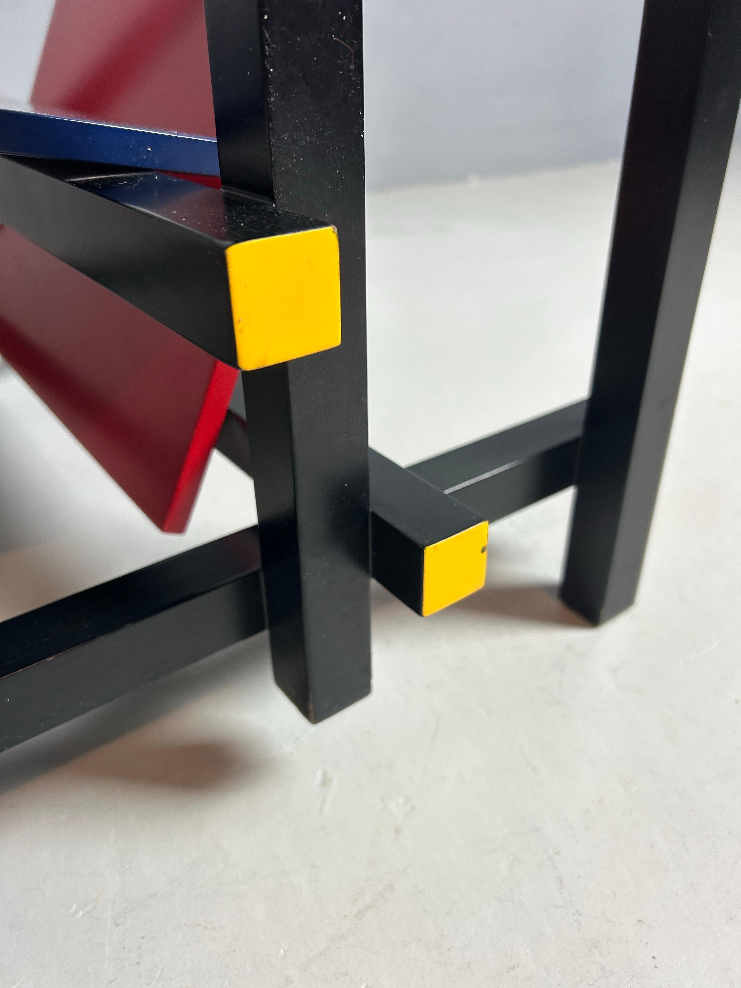 Gerrit Rietveld Red and Blue Chair by Cassina For Sale 8