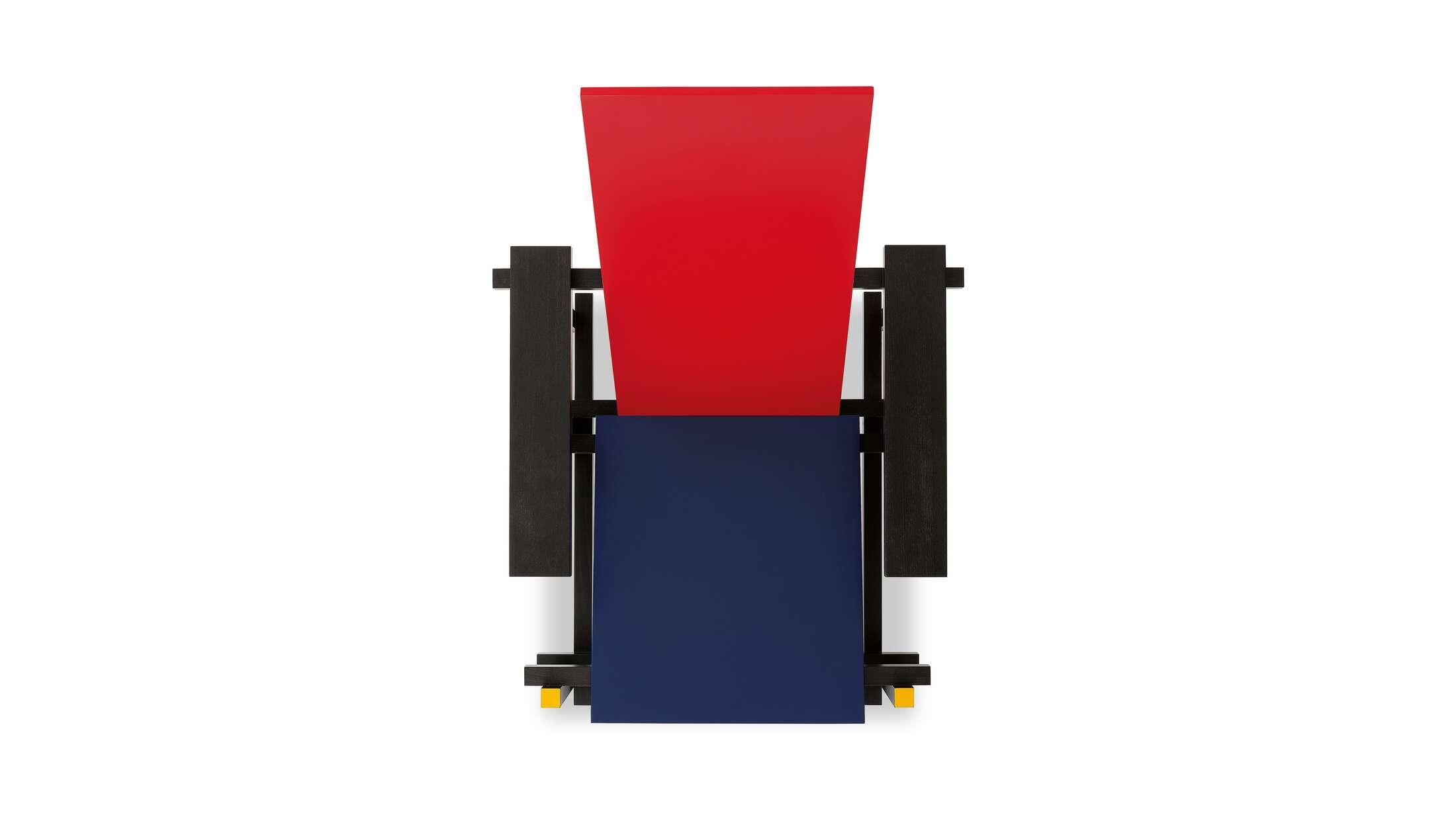 Roter und blauer Stuhl von Gerrit Rietveld für Cassina, Italien, neu (Italienisch) im Angebot