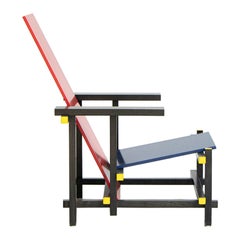 Gerrit Rietveld Red and Blue Chair 'Rietveldchair' for Cassina