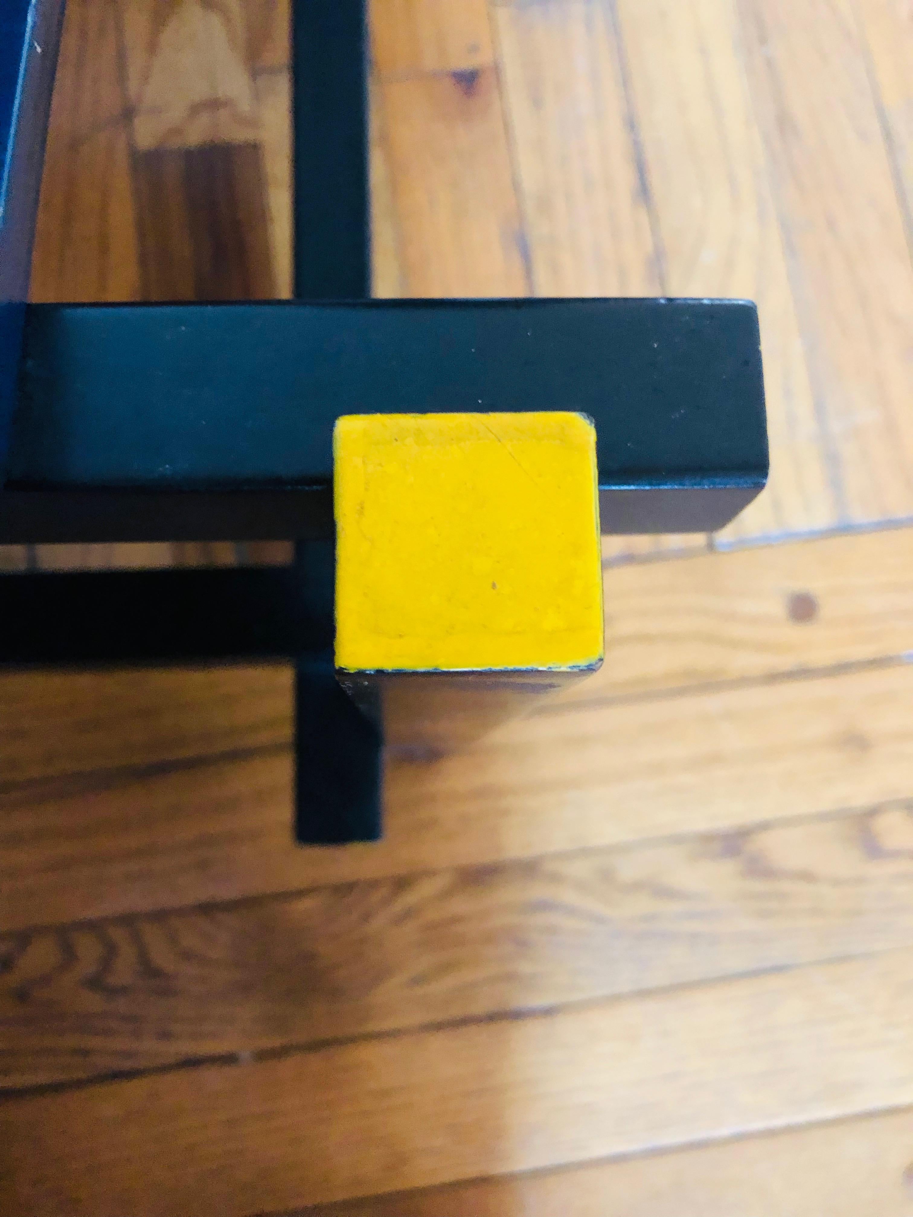 Italian Gerrit Rietveld Red Blue Chair 1917 De Stijl Design, Mondrian Mid-Century Modern