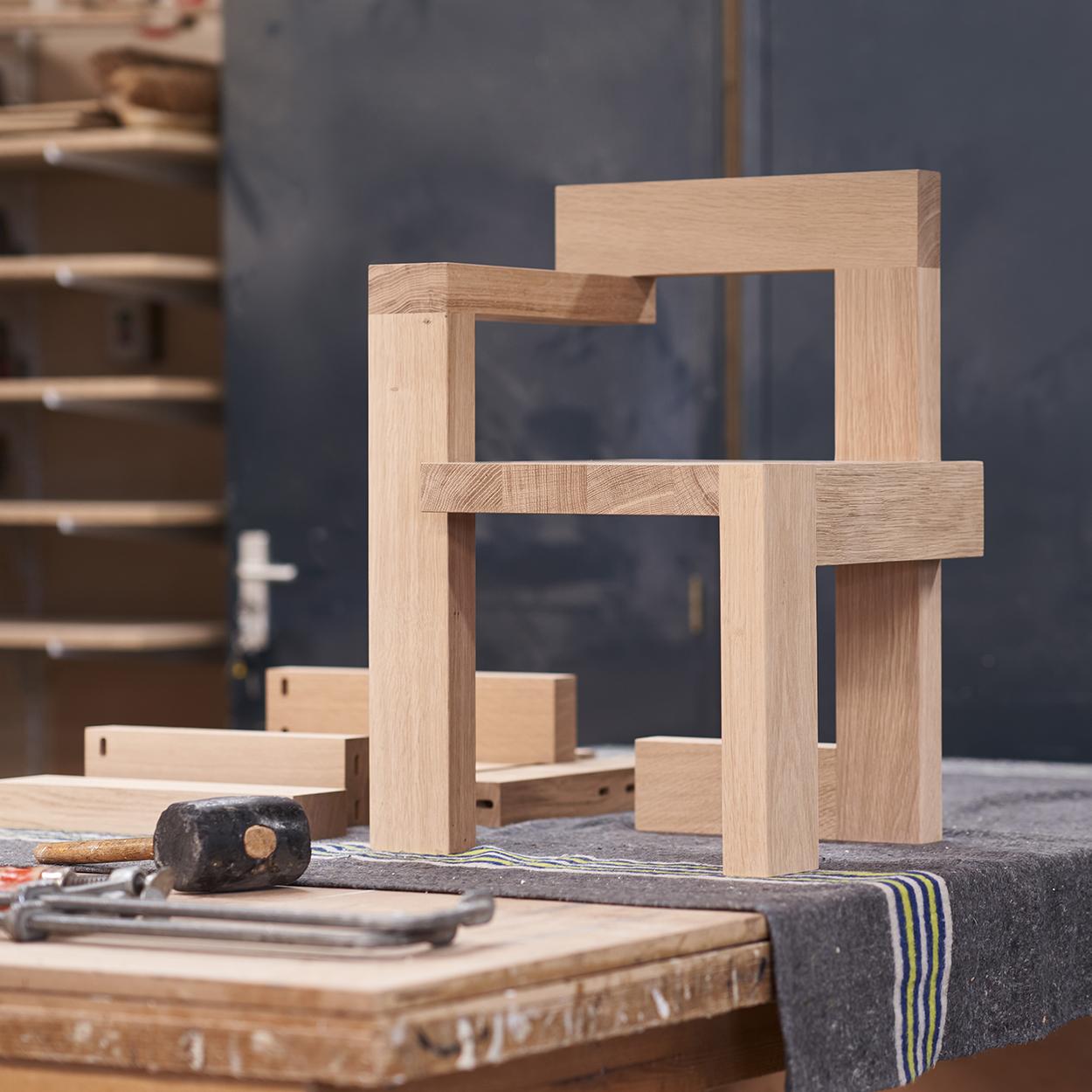 Stained Gerrit Rietveld Steltman Chair - Oak