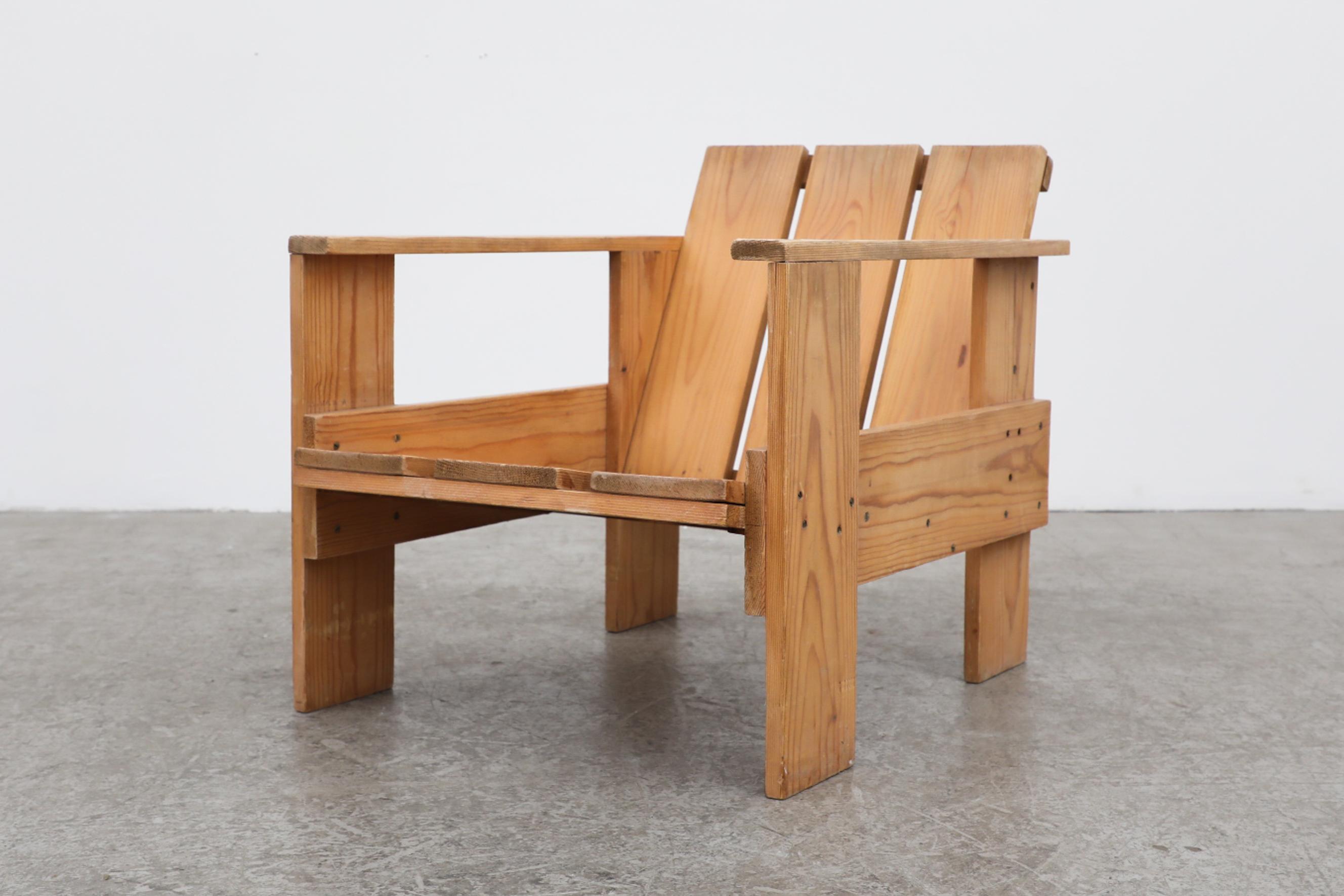 Plywood Gerrit Rietveld Style Crate Chair