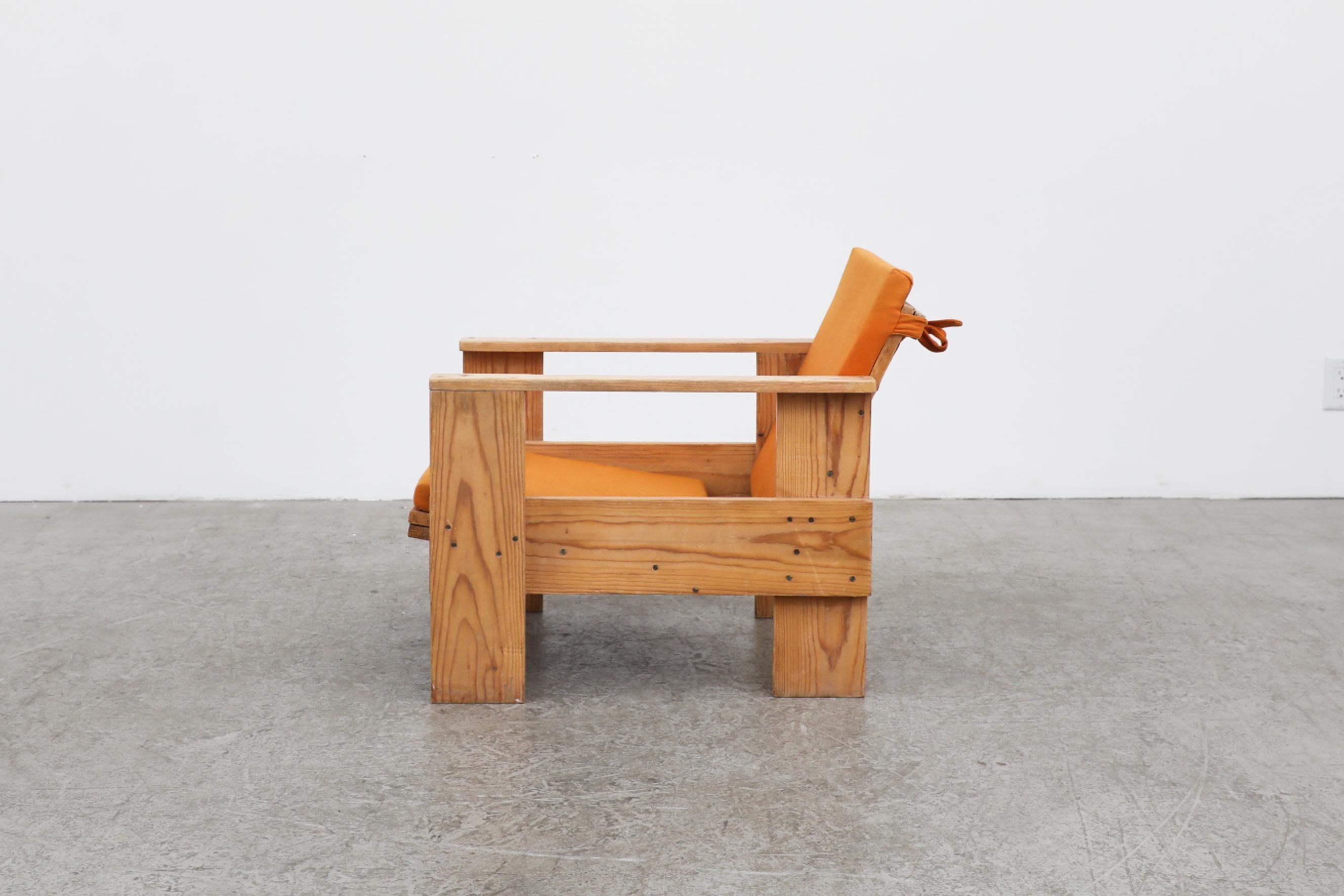 Mid-Century Modern Gerrit Rietveld Style Crate Chair