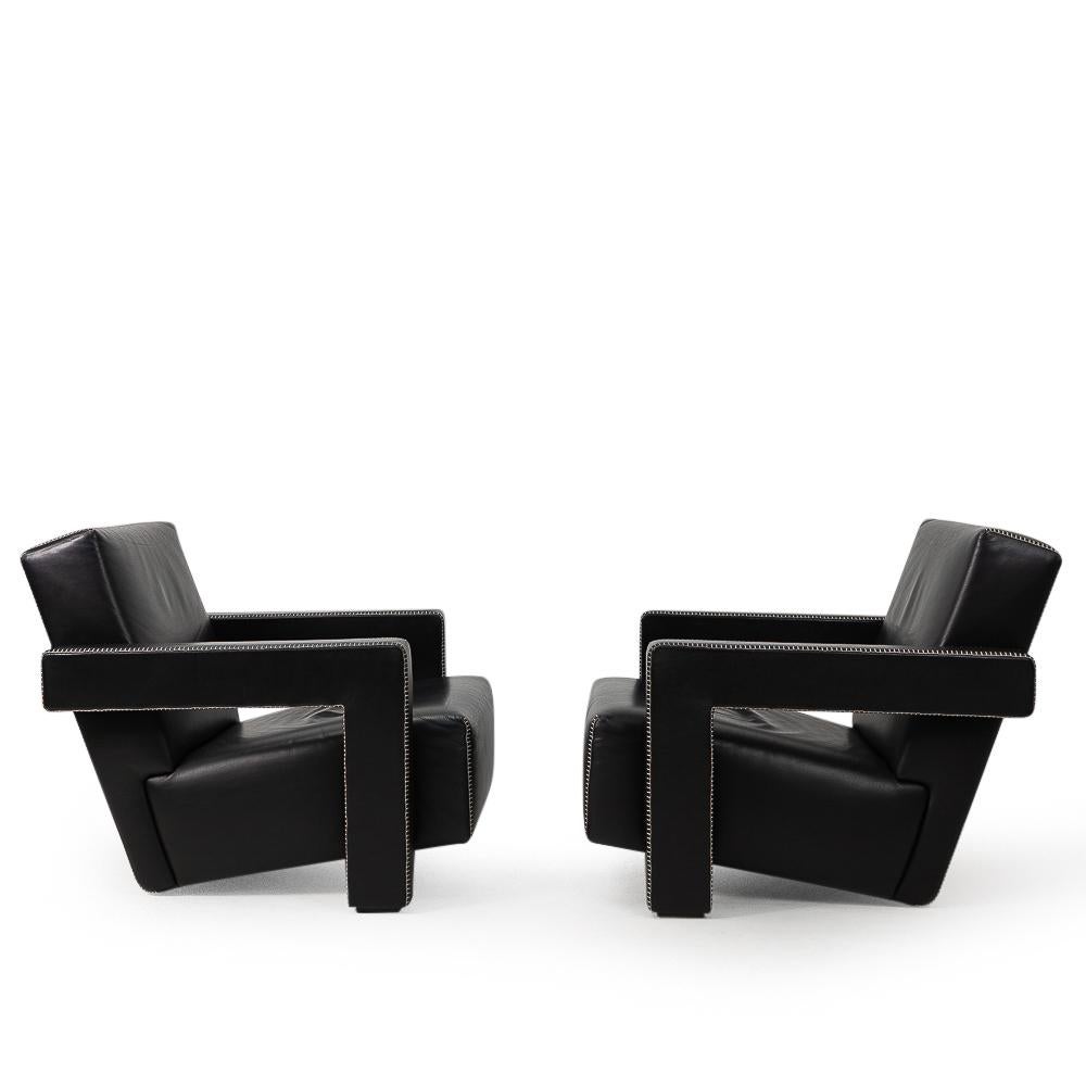 Modernist period design Gerrit Rietveld Utrecht armchairs by Cassina, set of two.


True statement pieces.


A set of two Utrecht armchairs by one of the founders of the 1920s “De Stijl” movement, Gerrit Rietveld.

This sculptural armchair was