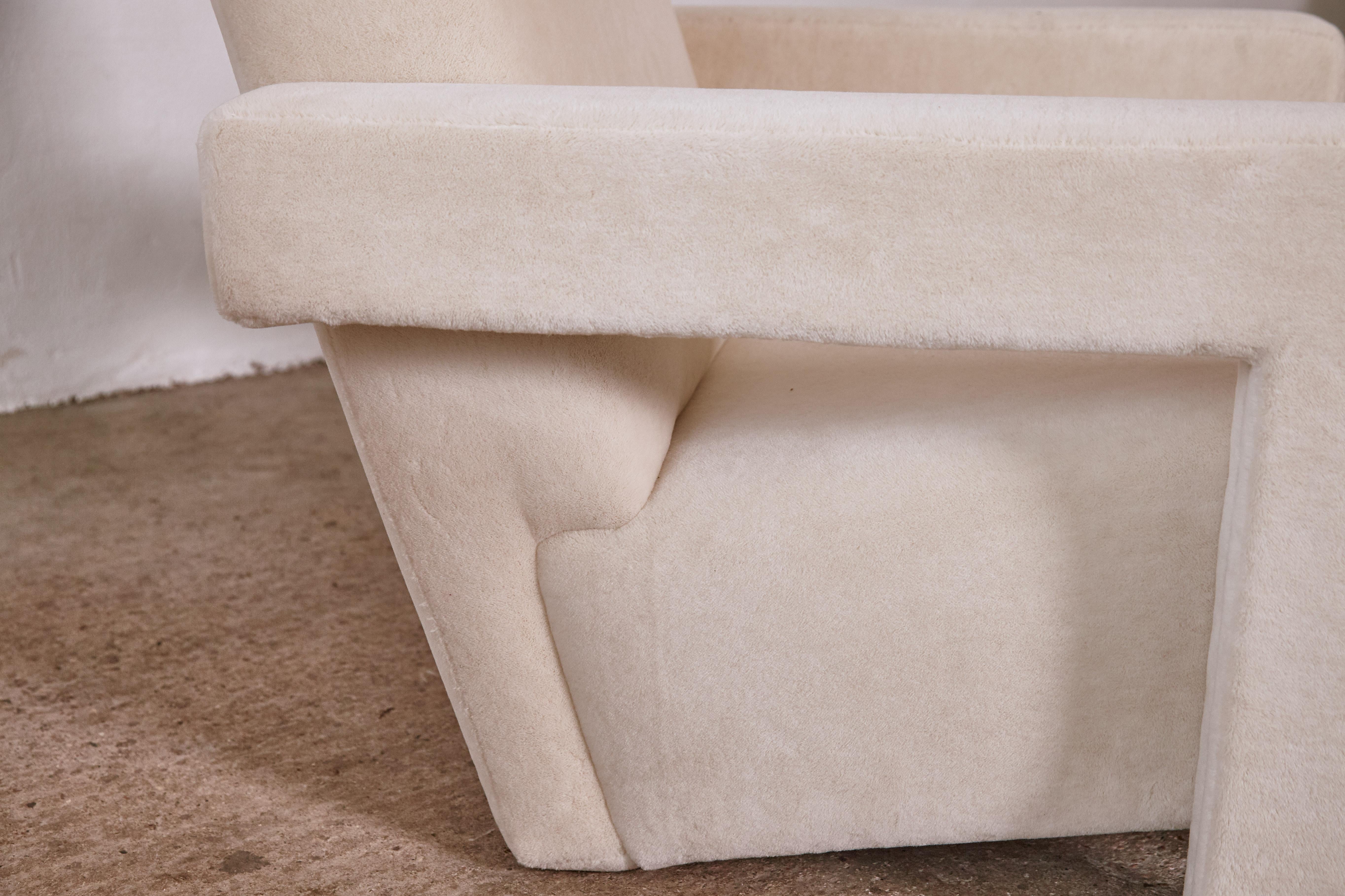 Gerrit Rietveld Utrecht Armchairs, Cassina, Newly Upholstered in Alpaca 5
