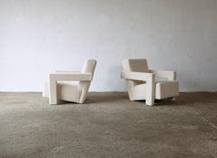 Gerrit Rietveld Utrecht Chairs, Cassina, Newly Upholstered in Pure Alpaca