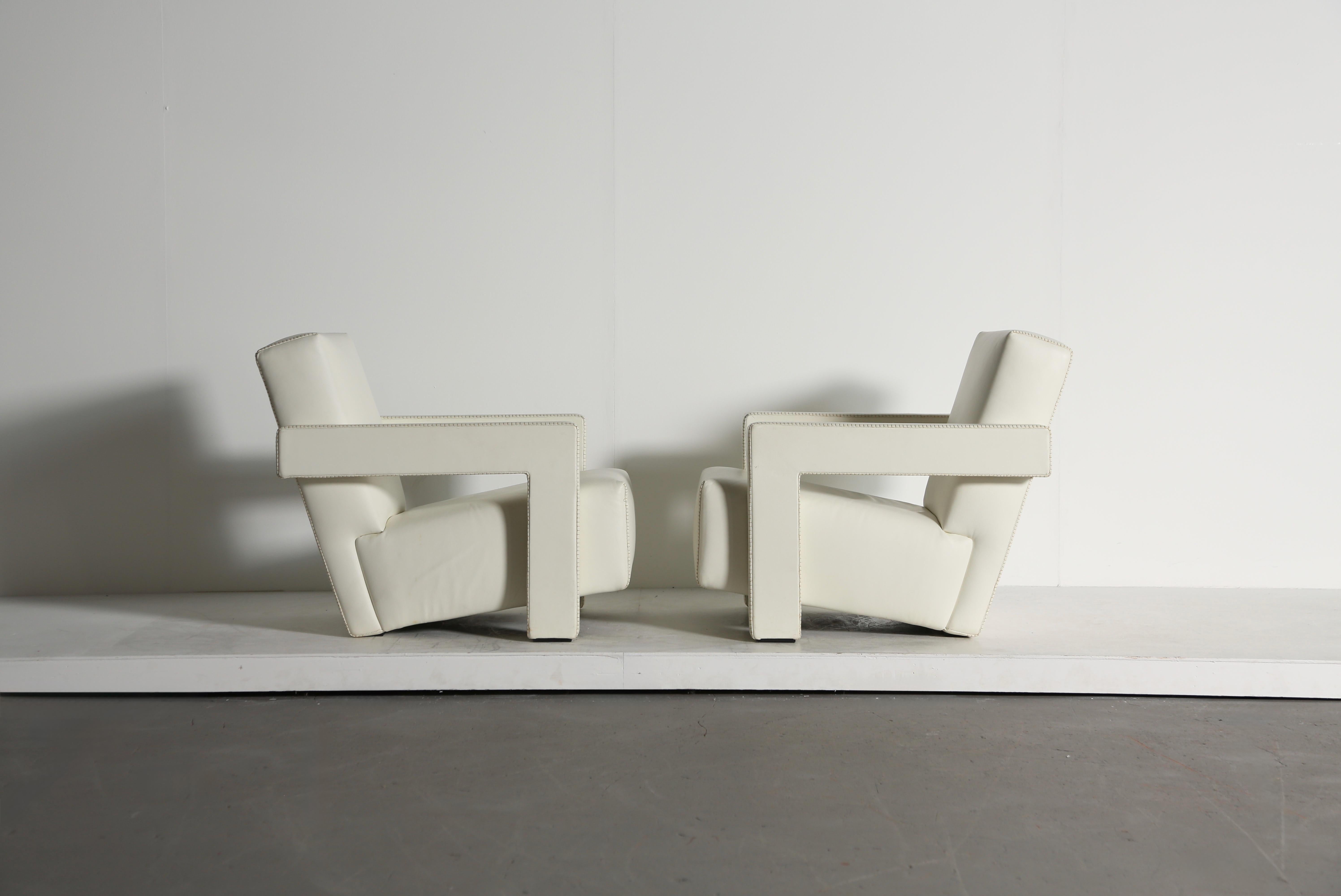Gerrit Rietveld Utrecht Chairs, Cassina, Original Leather For Sale 6