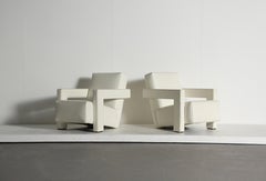 Gerrit Rietveld Utrecht Chairs, Cassina, Original Leather