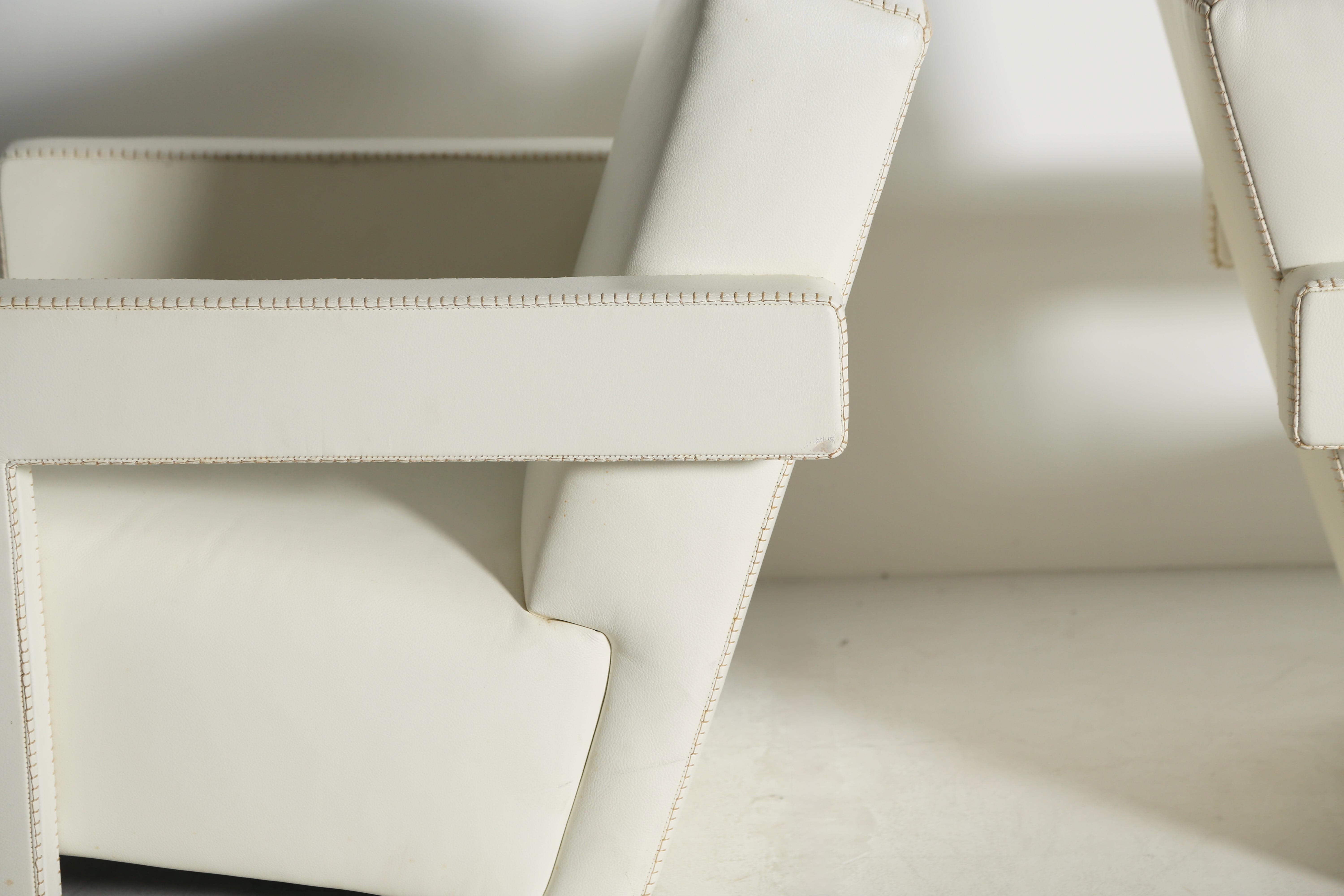20th Century Gerrit Rietveld Utrecht Chairs, Cassina, Original Leather For Sale