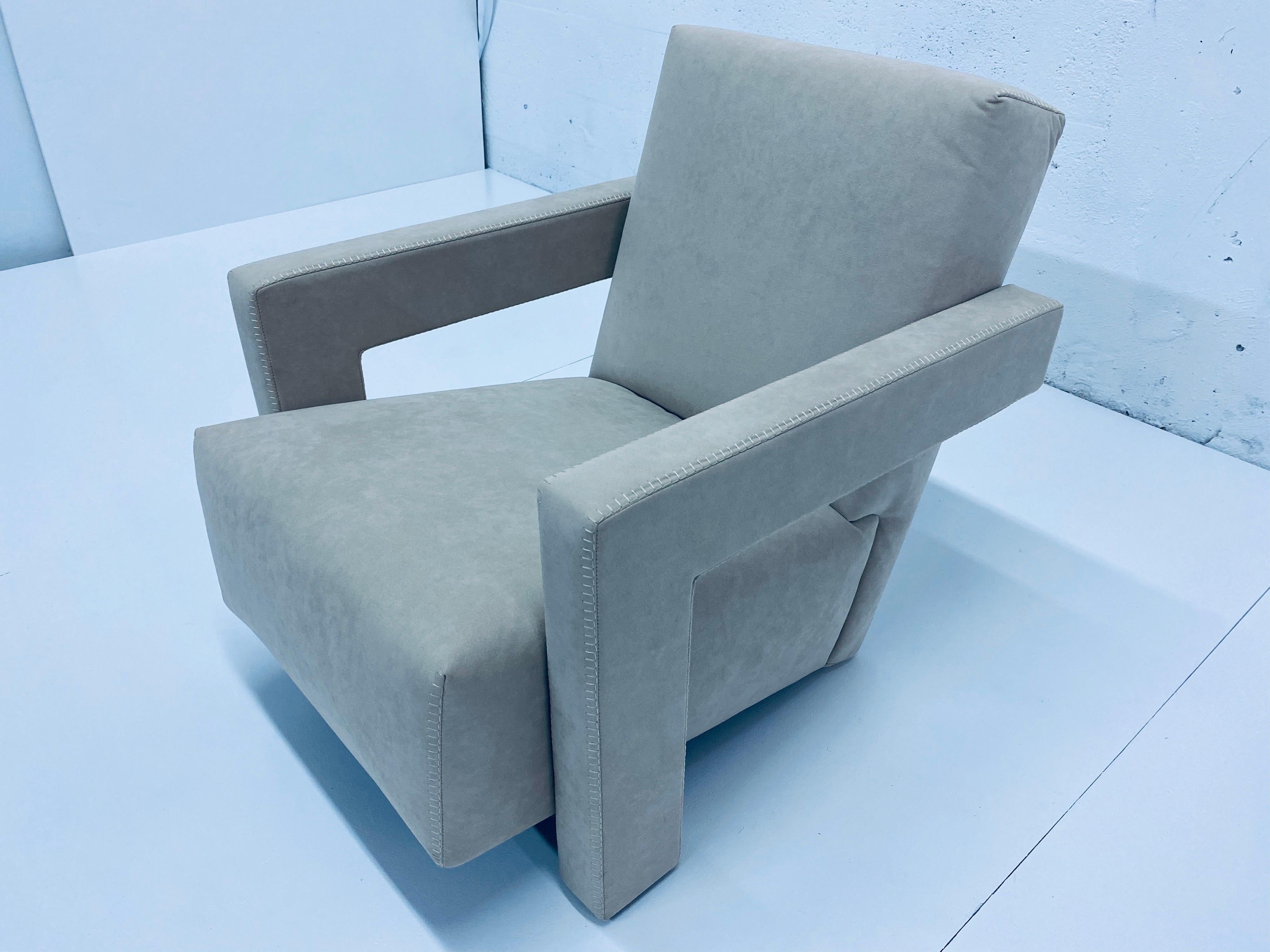 Suede Gerrit Rietveld “Utrecht” Lounge Chair for Cassina