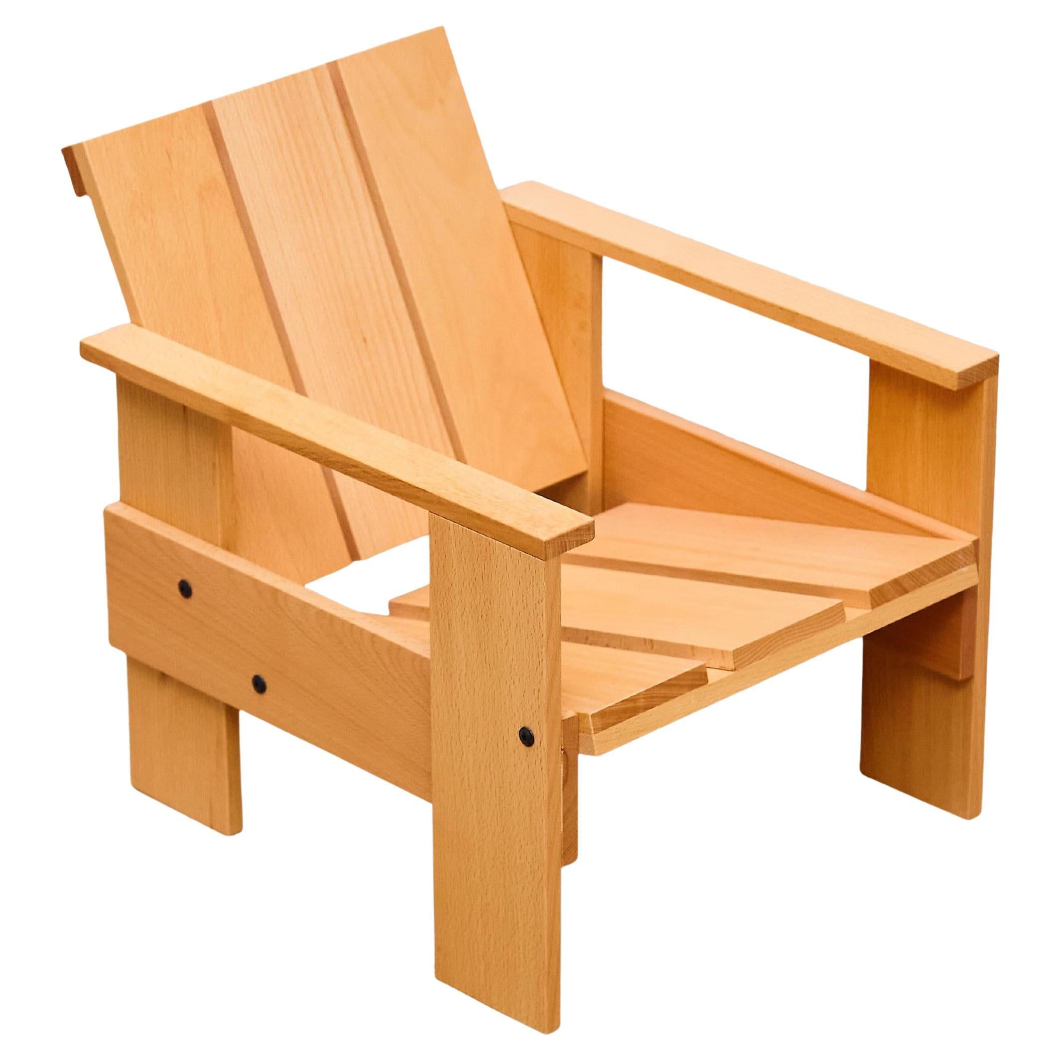 Gerrit Rietveld Wood Child Armchair 'Crate' by Rietveld by Rietveld, circa 2005 For Sale