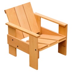 Gerrit Rietveld Wood Child Armchair 'Crate' by Rietveld by Rietveld, circa 2005