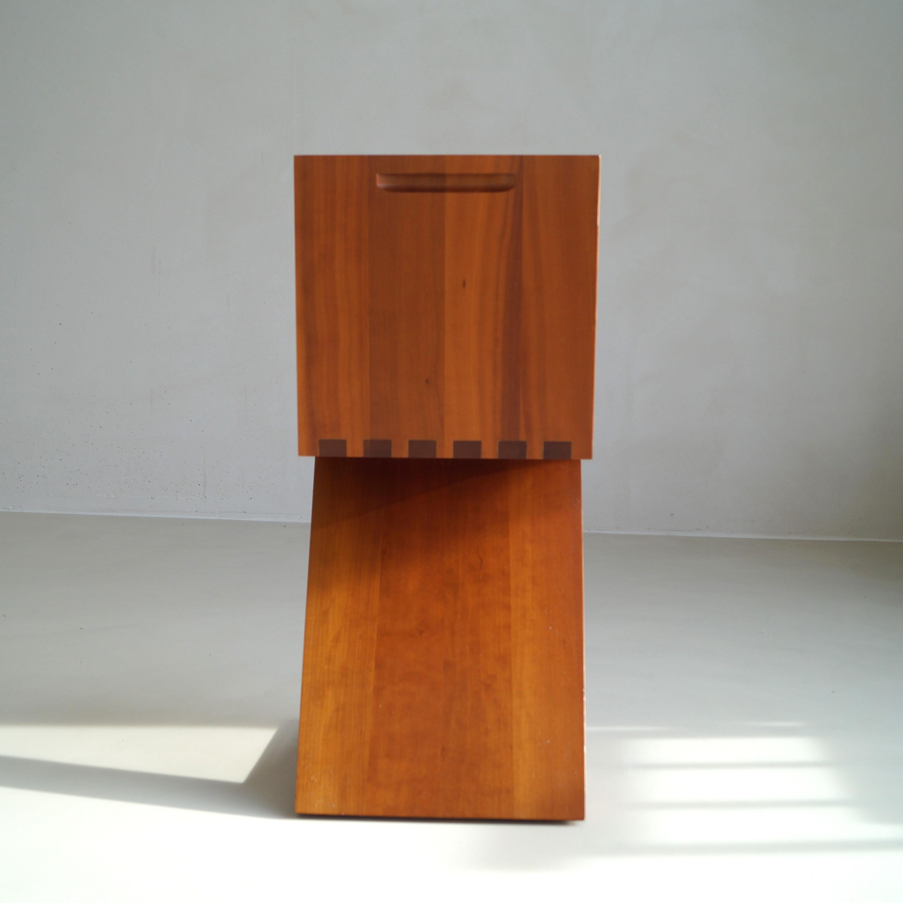 Cherry Gerrit Rietveld Zig Zag chair by Cassina, 1990s